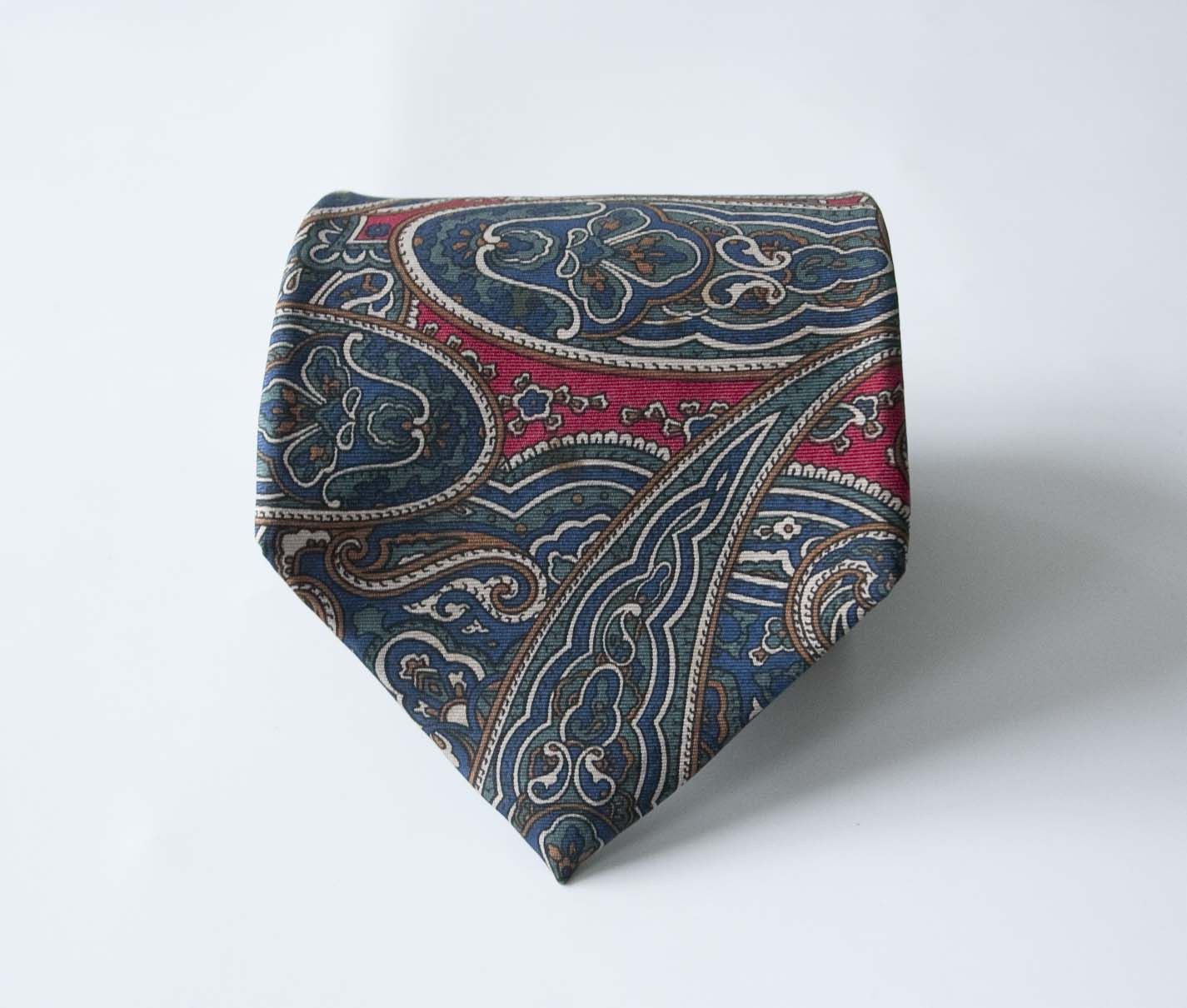Christian Dior Monsieur × Vintage Christian Dior Monsieur Vintage Tie Made USA Silk Baroque Size ONE SIZE - 1 Thumbnail