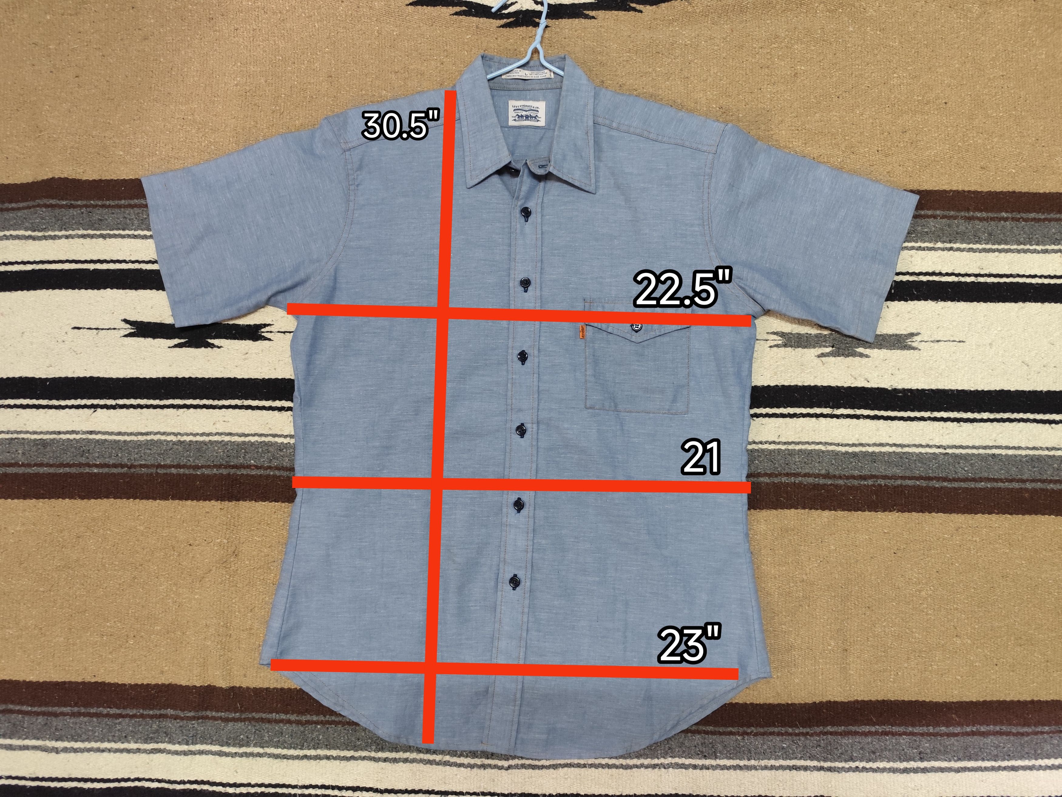 Levi's × Vintage Vintage levi's chambray shirt orange tab Size US L / EU 52-54 / 3 - 5 Thumbnail