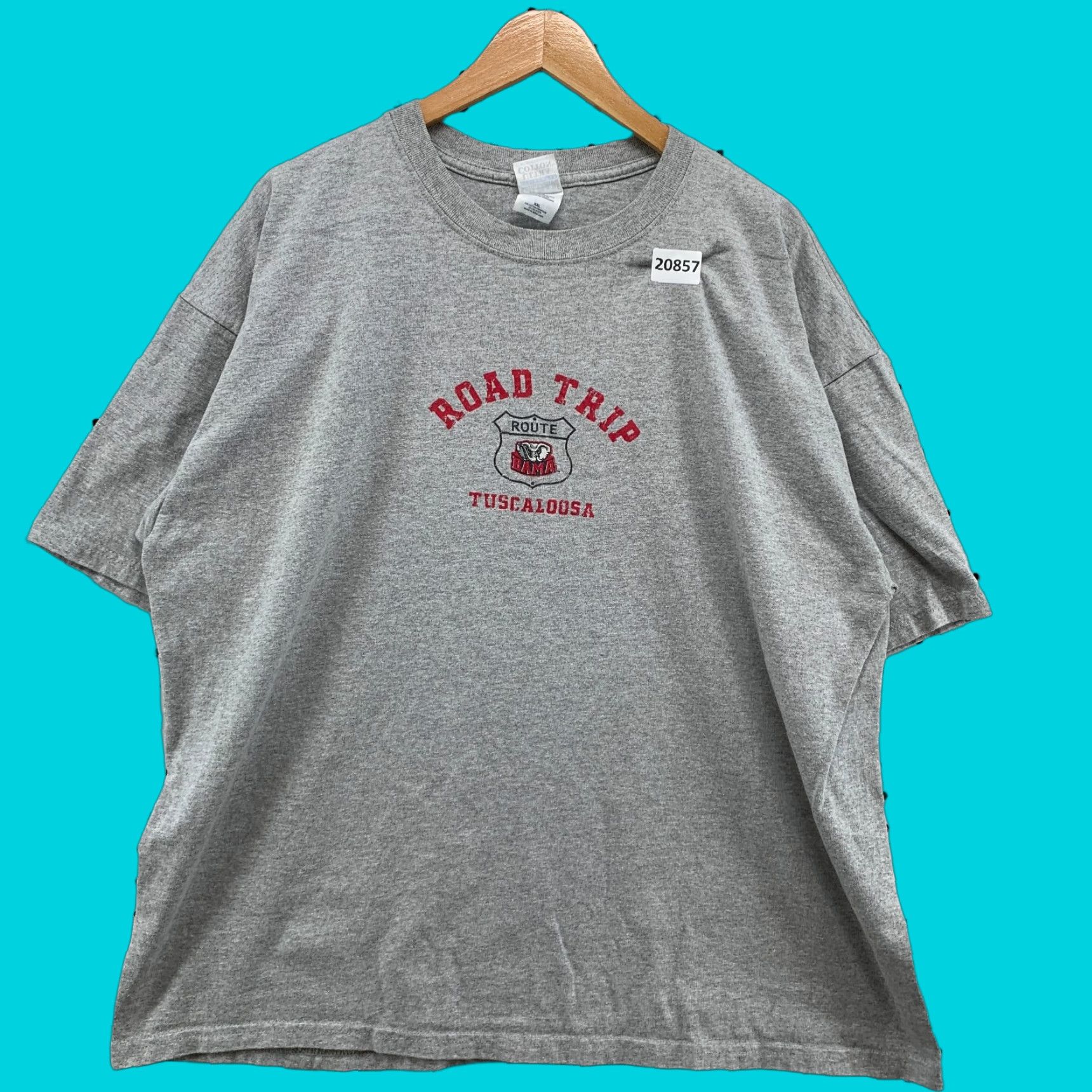 Gildan Vintage Gildan T-Shirt Men 2XL Short Sleeve Gray University Sports Road Trip Tuscaloosa BAMA Size US XXL / EU 58 / 5 - 1 Thumbnail