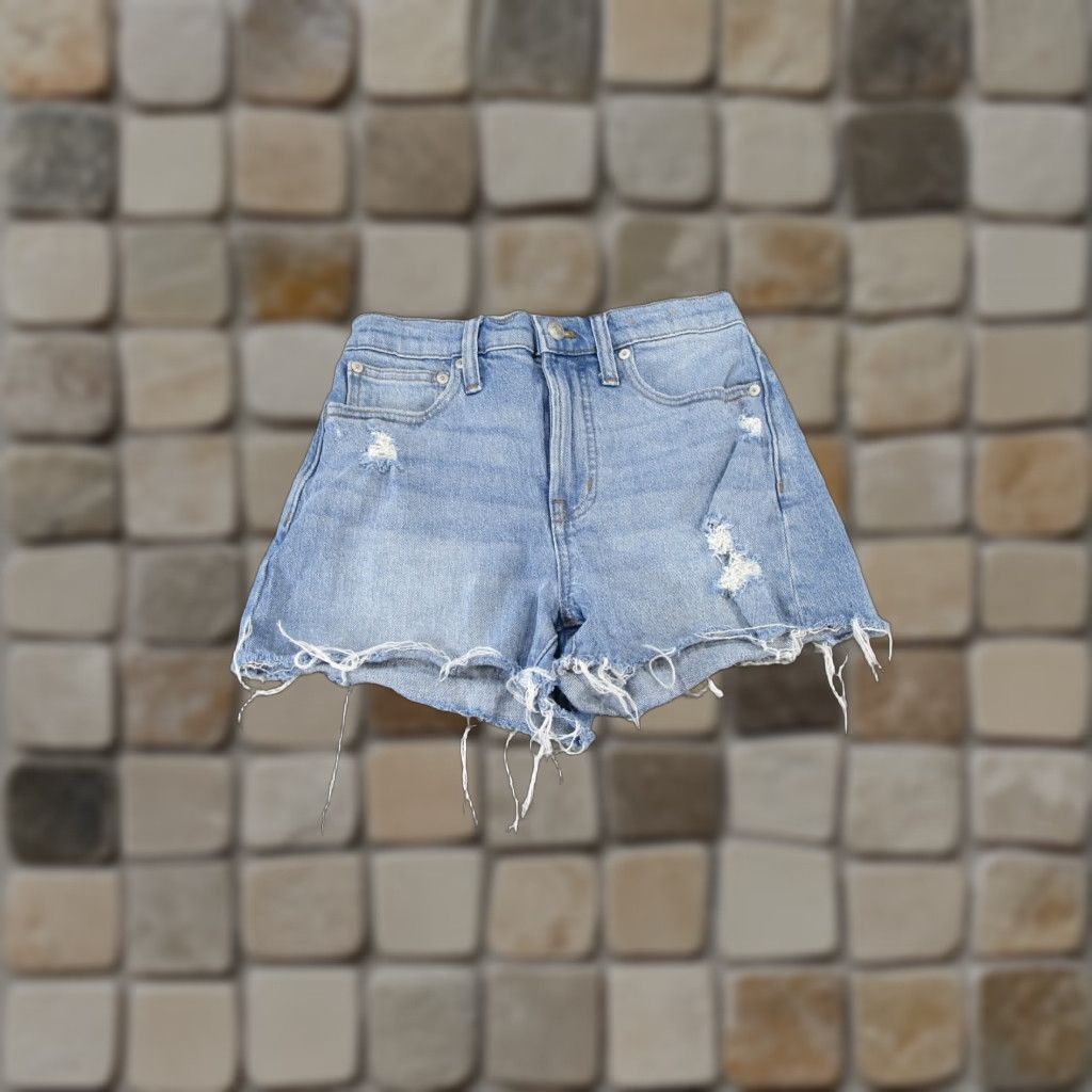 Madewell Madewell The Perfect Jean Shorts Womens 25 Light Wash Denim Cut-Offs Jeans Shorts 25 Blue Womens Size 42" / US 20 - 1 Thumbnail