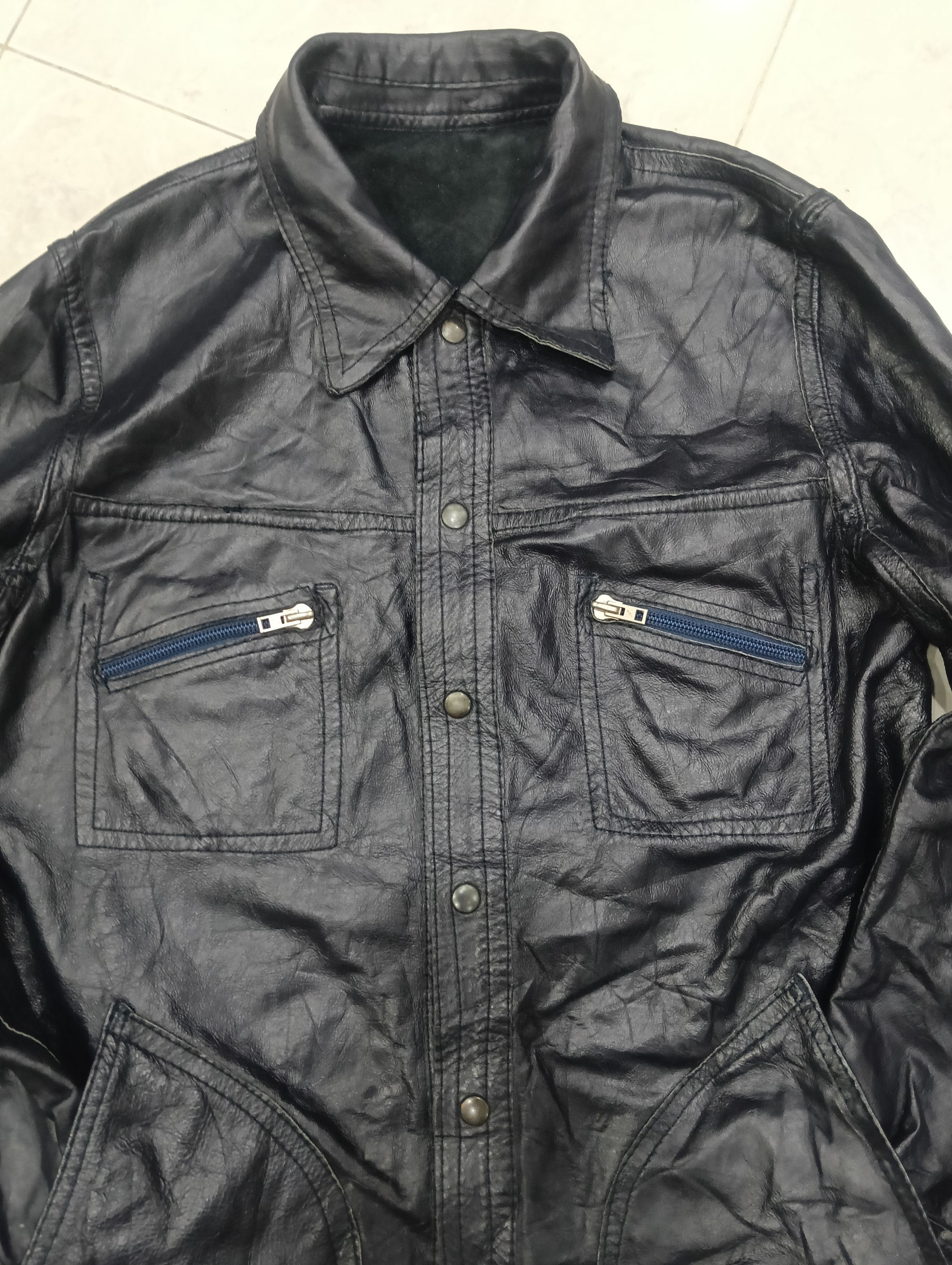 Yohji Yamamoto Vintage Unbrand Leather Jacket Riversible Size US L / EU 52-54 / 3 - 8 Thumbnail