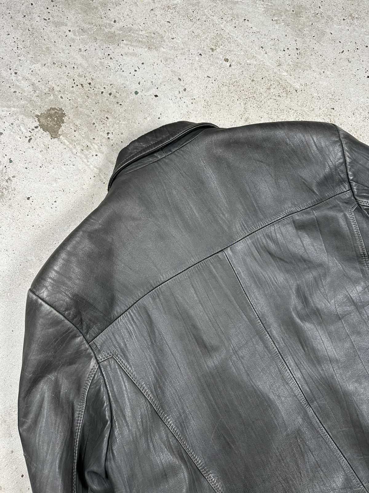Genuine Leather Vintage Y2K Distressed Bottle Green Genuine Leather Jacket Size US XXL / EU 58 / 5 - 16 Thumbnail