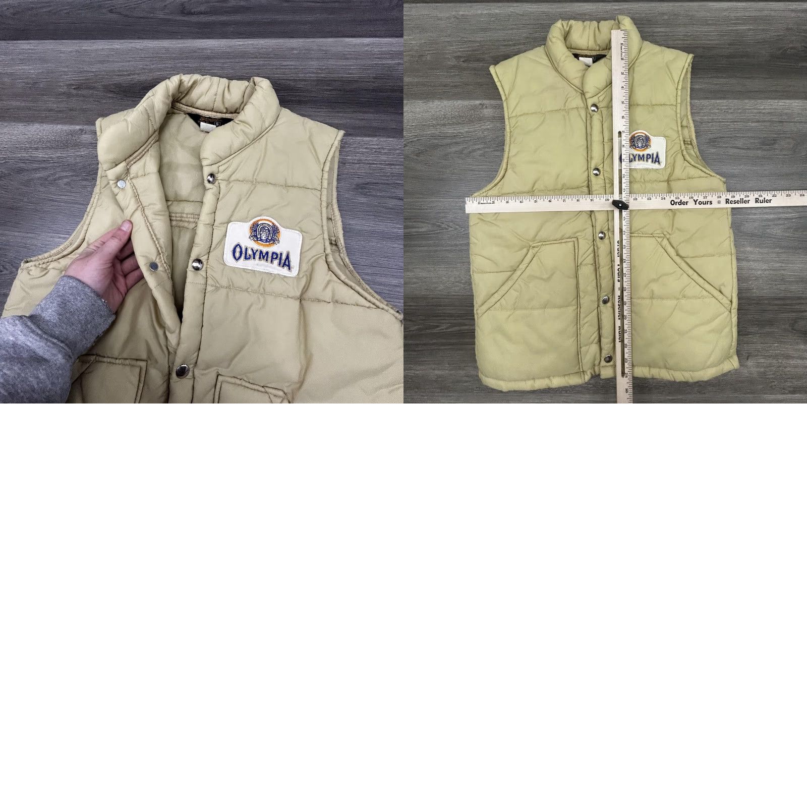 Vintage VINTAGE True 60s Puffer Vest Mens Small Red Jacket Olympia Beer Snap Zip RARE Swingster Quilted Nylon Bodywarmer Pockets Beor? Size US S / EU 44-46 / 1 - 8 Thumbnail