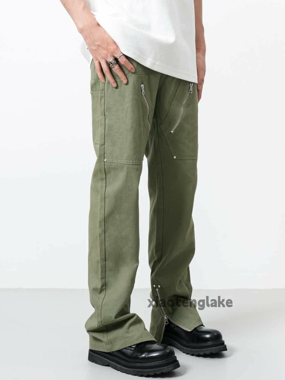 Designer × Japanese Brand × Vintage zipper utility outdoor sports carpenter flared pants Size US 32 / EU 48 - 4 Thumbnail