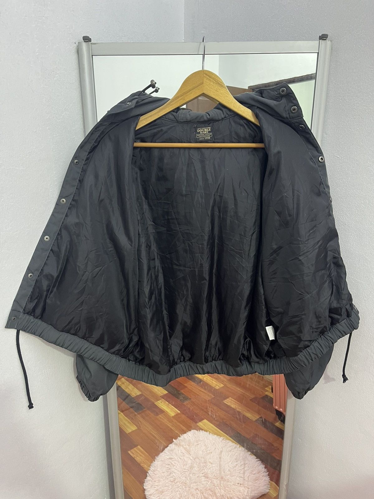Japanese Brand Double Name Hooded Snap Jacket Boxy Black Size US L / EU 52-54 / 3 - 7 Thumbnail