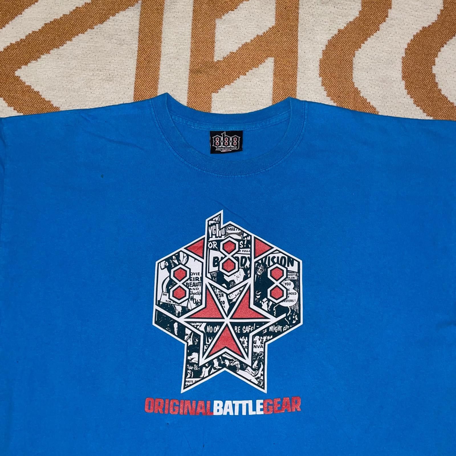 Designer Original Battle Gear 90s Blue Skull T-Shirt XL Size US XL / EU 56 / 4 - 3 Thumbnail