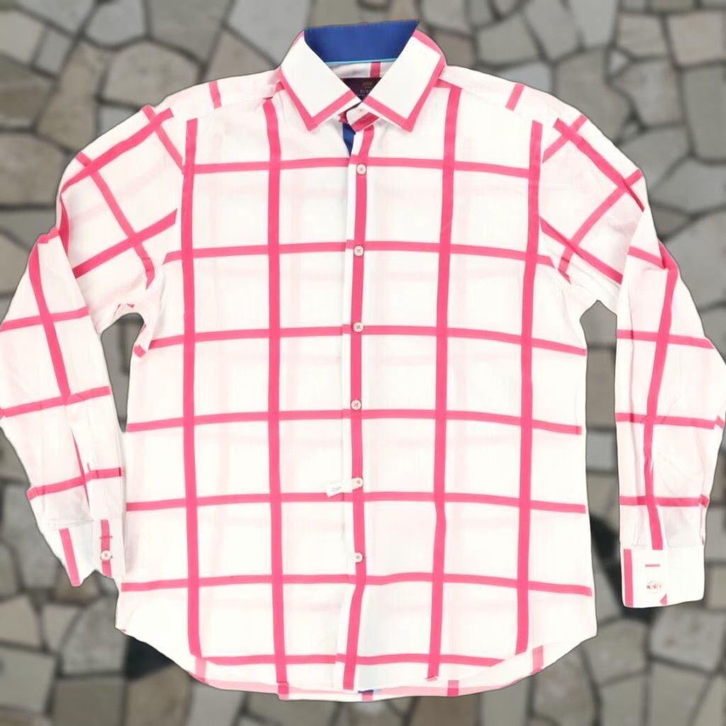 Vintage Hawes & Curtis Brandon Slim Bold Stripe Cotton Button Up Shirt Pink Men's L Shirt Size US L / EU 52-54 / 3 - 1 Thumbnail