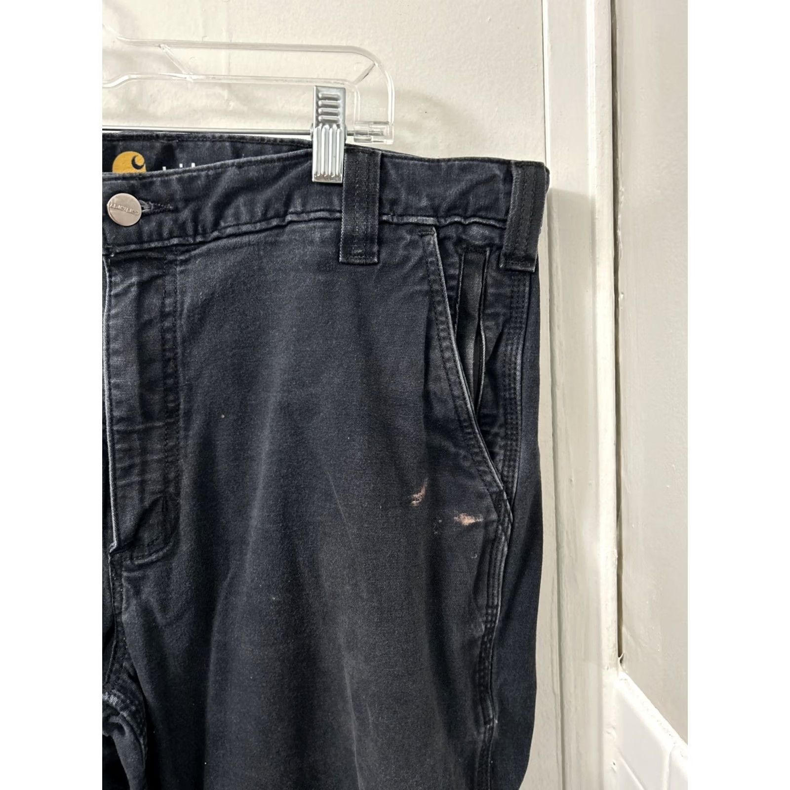 Carhartt VINTAGE Carhartt Work Pants Mens 38x30 Black Straight Fit Rugged Flex Canvas 102821-001 Size US 38 / EU 54 - 4 Thumbnail
