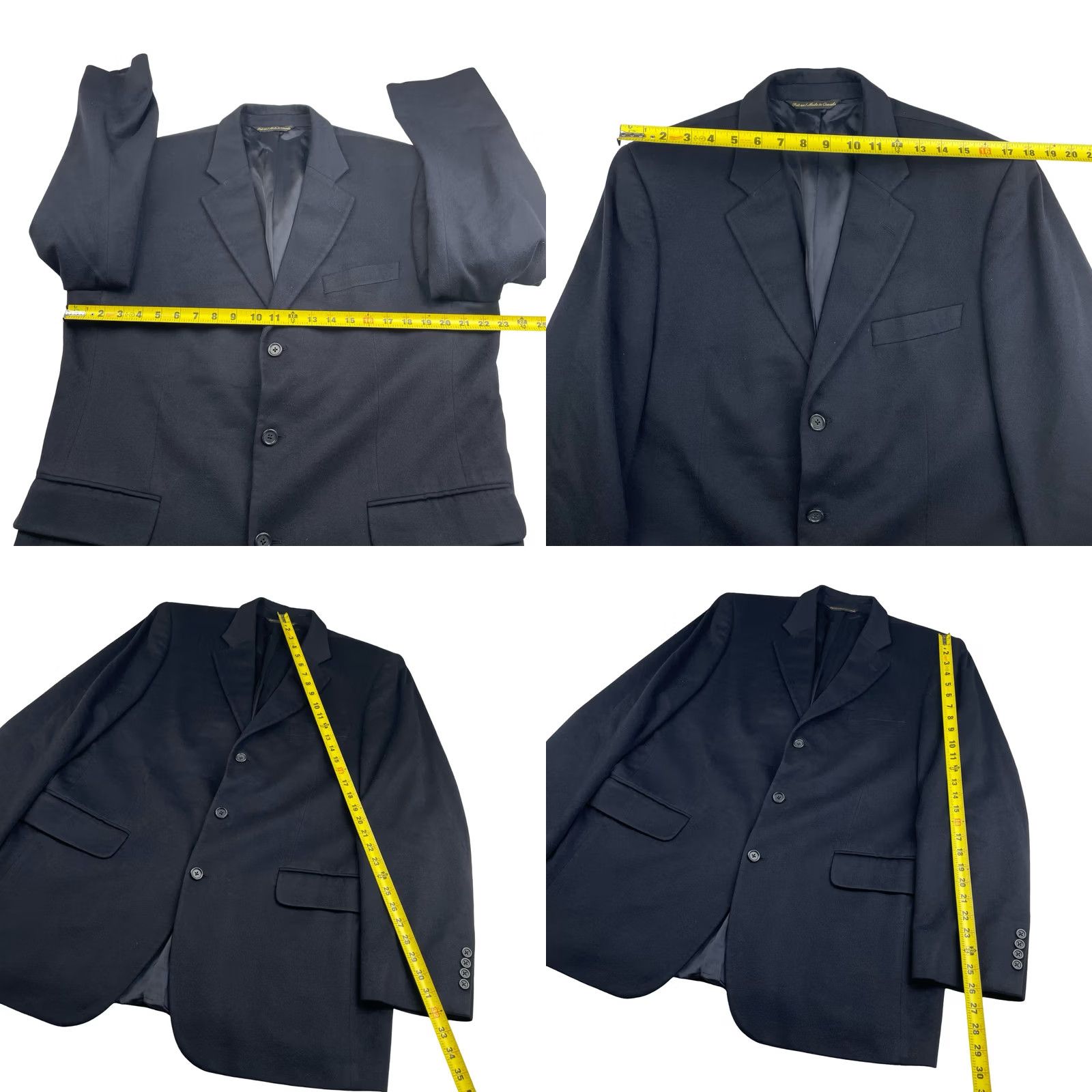 Loro Piana Loro Piana Blazer Men's 44L US 3-Button 100% Cashmere Navy Blue Size 44R - 8 Thumbnail