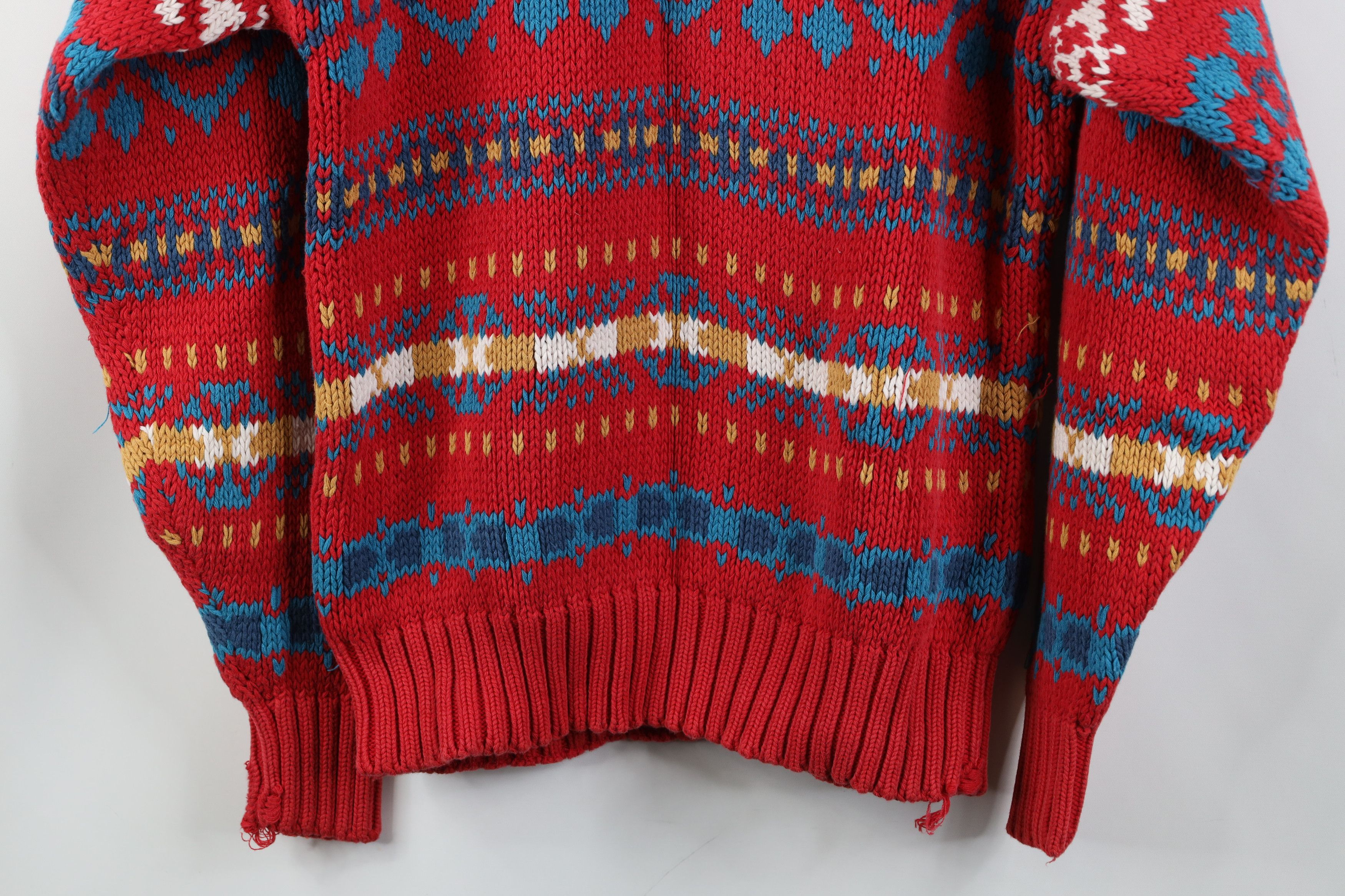 Gap Vintage 90s Gap Heavy Fair Isle Cotton Knit Sweater Babydoll Size S / US 4 / IT 40 - 10 Thumbnail