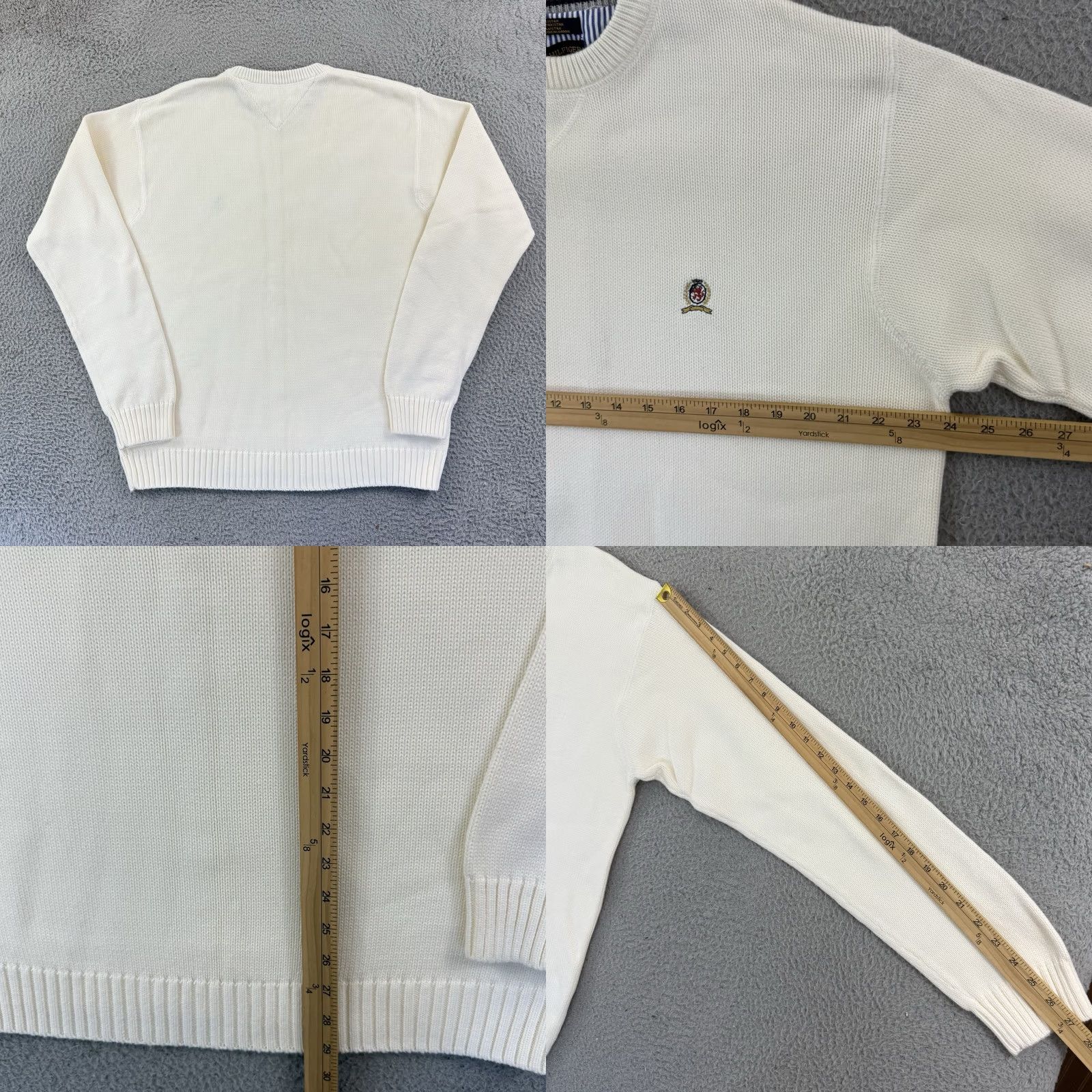 Tommy Hilfiger VINTAGE Tommy Hilfiger Sweater Mens XL White Ribbed Knit 90s Long Sleeve Preppy Size US XL / EU 56 / 4 - 8 Thumbnail