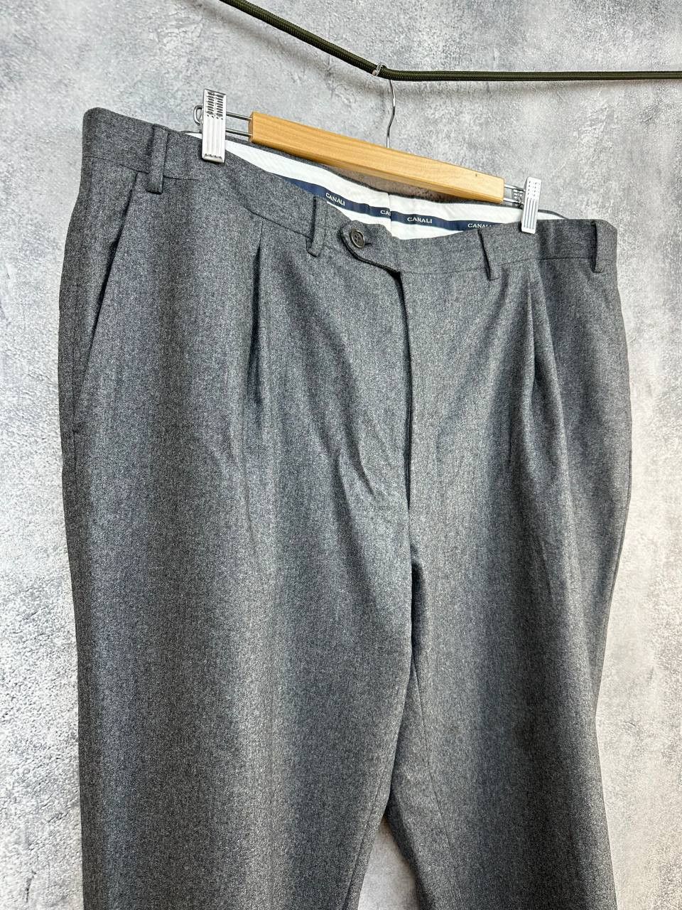Canali RRP $650 Canali Wool Tailored Dress Trousers Grey Italy Size US 42 / EU 58 - 4 Thumbnail