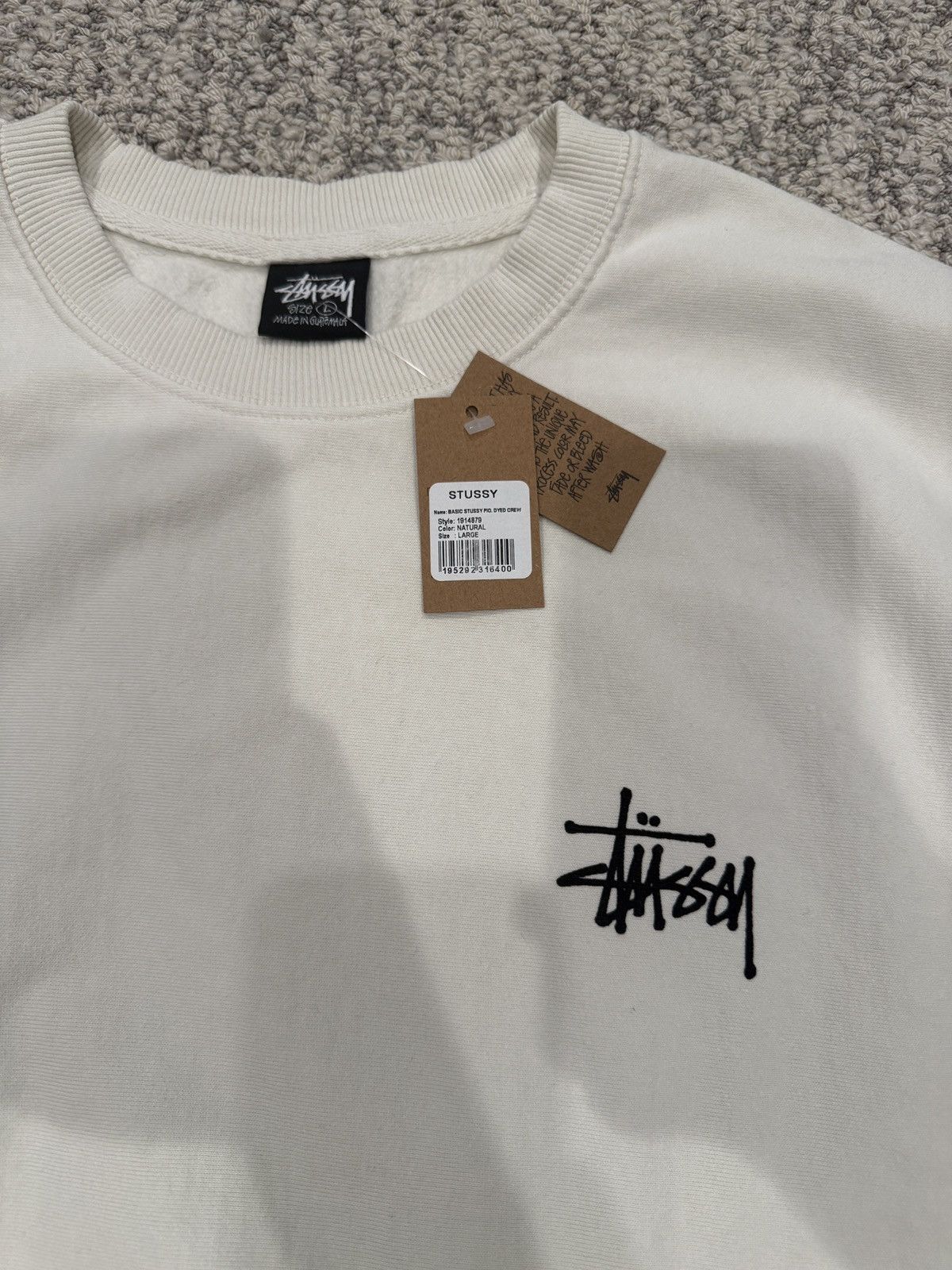 Stussy Stussy Basic Crew Sweater RARE Natural Color - Size Large Size US L / EU 52-54 / 3 - 2 Thumbnail