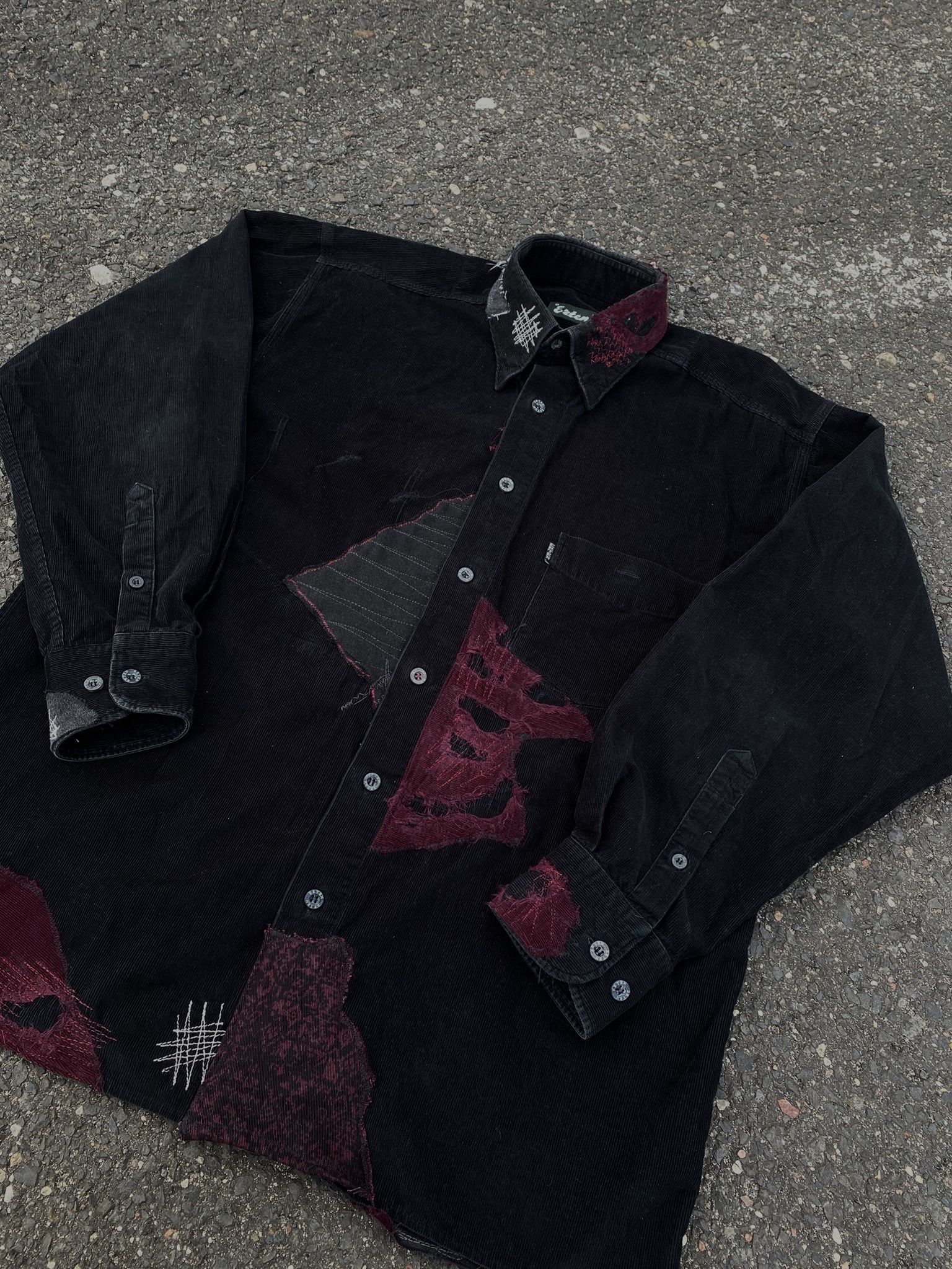 Other Vintage Repaired Patchwork Kapital Inspired Black corduroy Size US L / EU 52-54 / 3 - 2 Thumbnail