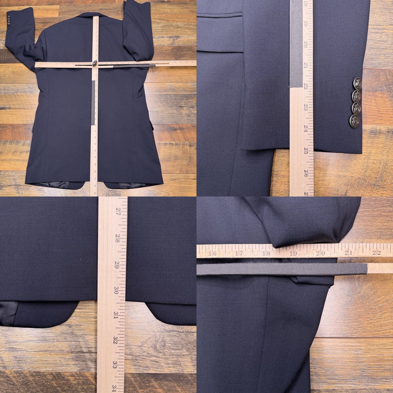 Michael Kors Michael Kors Sport Coat Blazer 38R Navy Blue Wool Stretch Four-Button Notch Lapel Single-Breasted Regular Mens Blazer Jacket Coat Size 38R - 9 Thumbnail