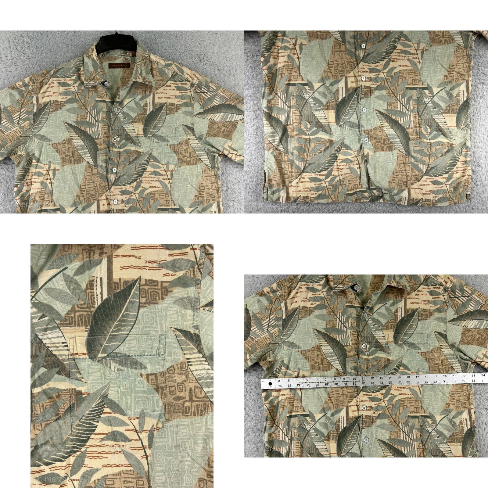 Tori Richard Tori Richard Shirt Mens XL Green Silk Button-Up Hawaiian Floral Resort Aloha Beach Vacation Luau Short Sleeve Mens XL Green Silk Button-Up Shirt Size US XL / EU 56 / 4 - 8 Thumbnail