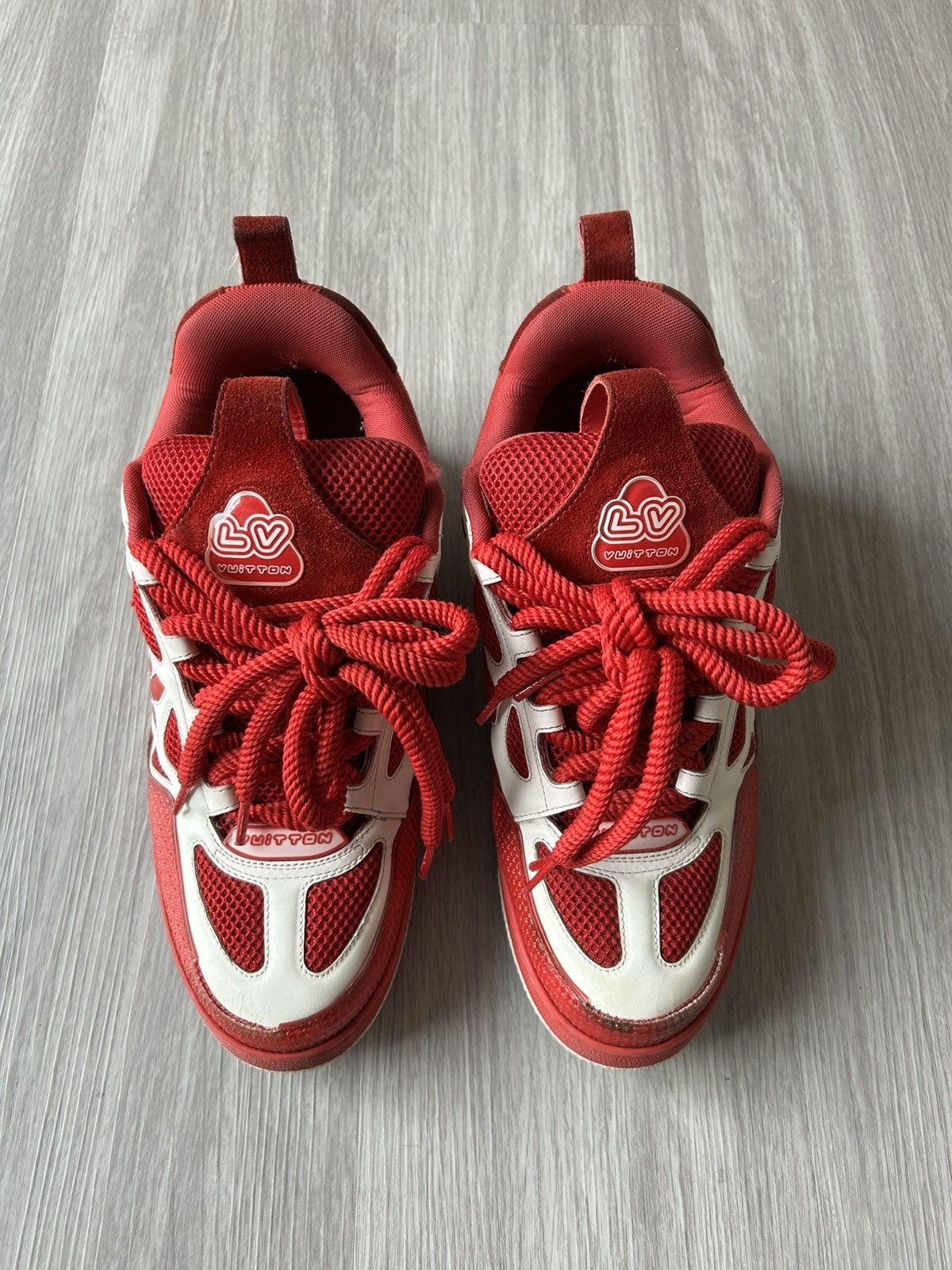 Louis Vuitton Louis Vuitton LV Skate Sneaker Red White Size 9.5 Size US 9.5 / EU 42-43 - 3 Thumbnail