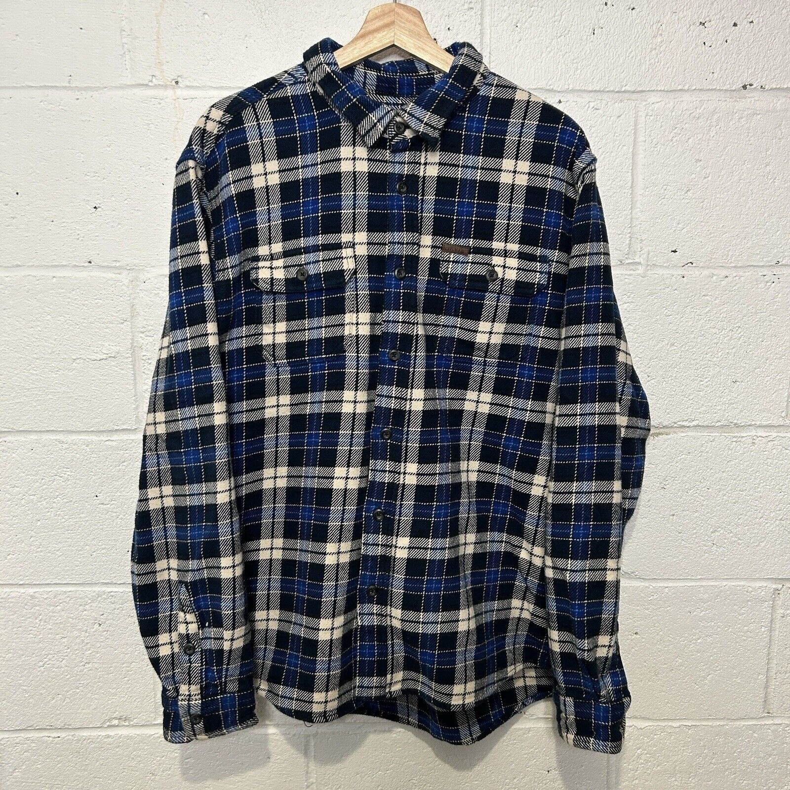 Orvis Orvis Heavy Flannel Plaid Button-Up “Blue White” Size US XL / EU 56 / 4 - 1 Thumbnail