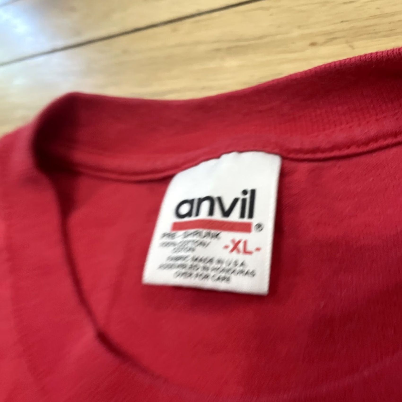 Anvil VINTAGE Anvil T Shirt Men XL Red Pocket Crew Tee 1990s Made USA EUC Size US XL / EU 56 / 4 - 5 Thumbnail