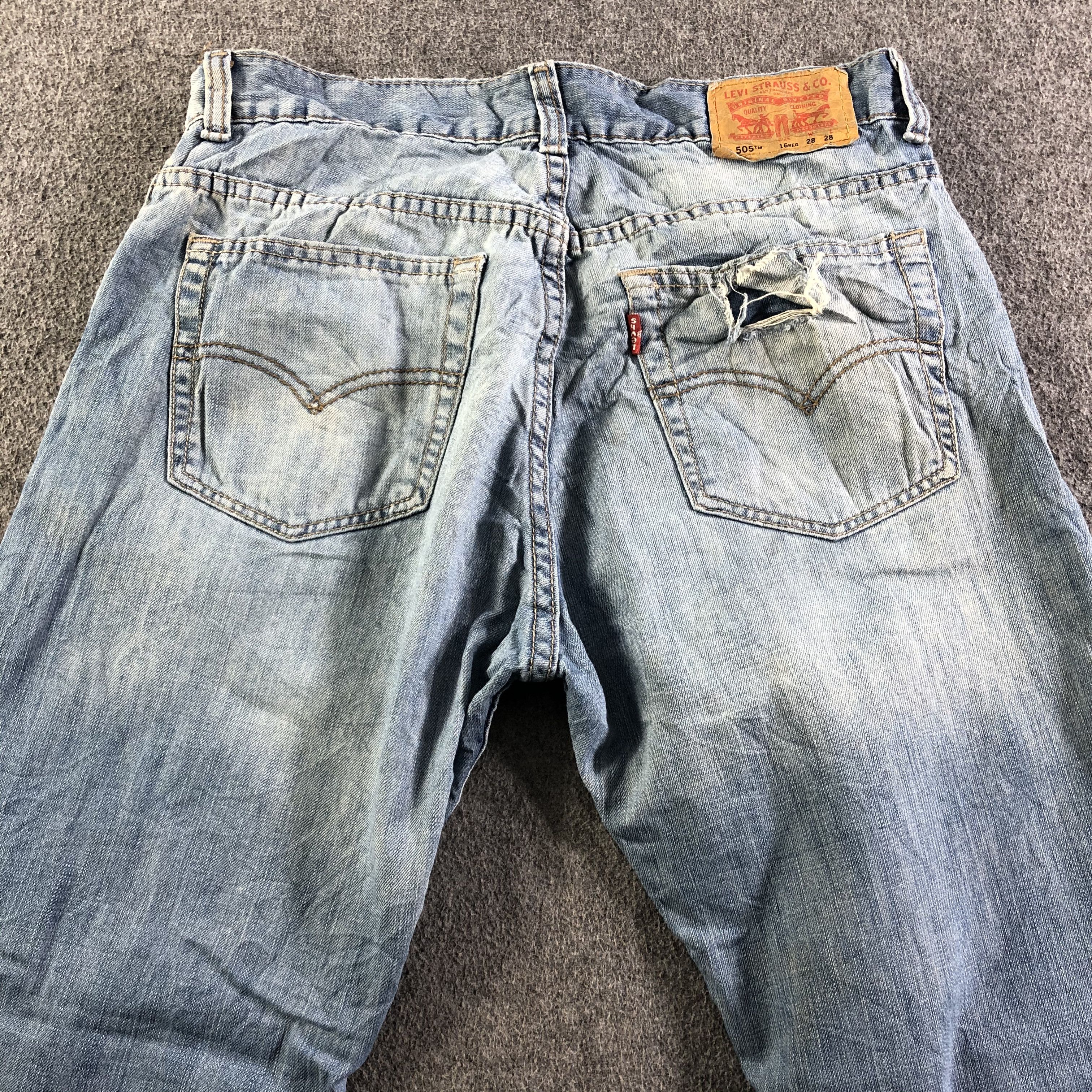 Levi's Vintage Blue Wash Levis 505 Jeans-J4189 Size US 30 / EU 46 - 4 Thumbnail