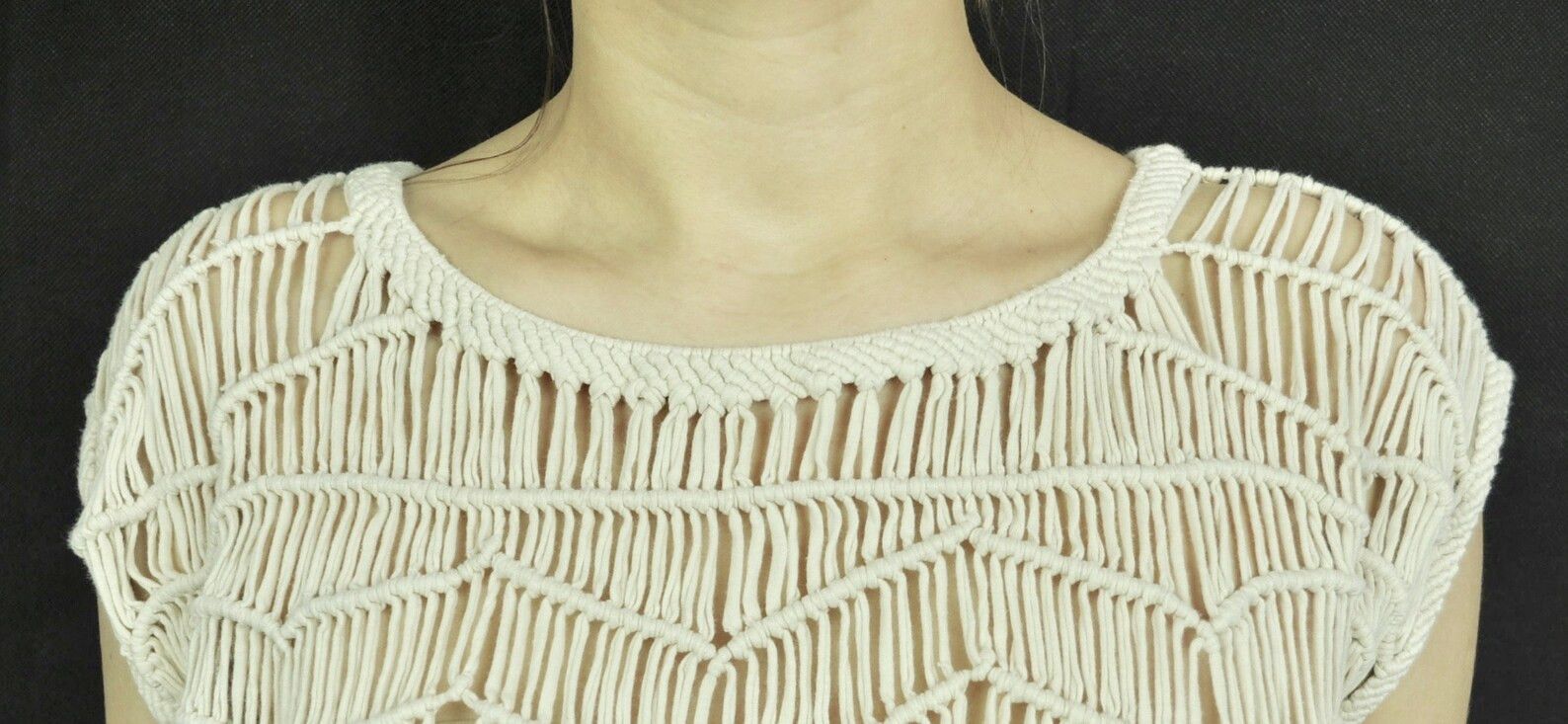 Vintage YAYA S/M Crochet Knit Top Tee Shirt See Through Blouse Size S / US 4 / IT 40 - 4 Thumbnail