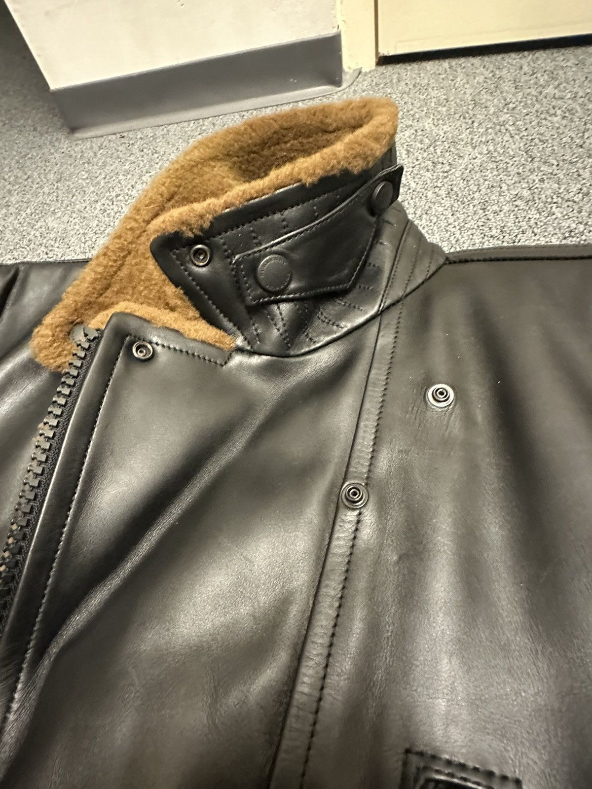 Burberry Prorsum Burberry Prorsum Leather/Shearling Biker Jacket Size US L / EU 52-54 / 3 - 7 Thumbnail