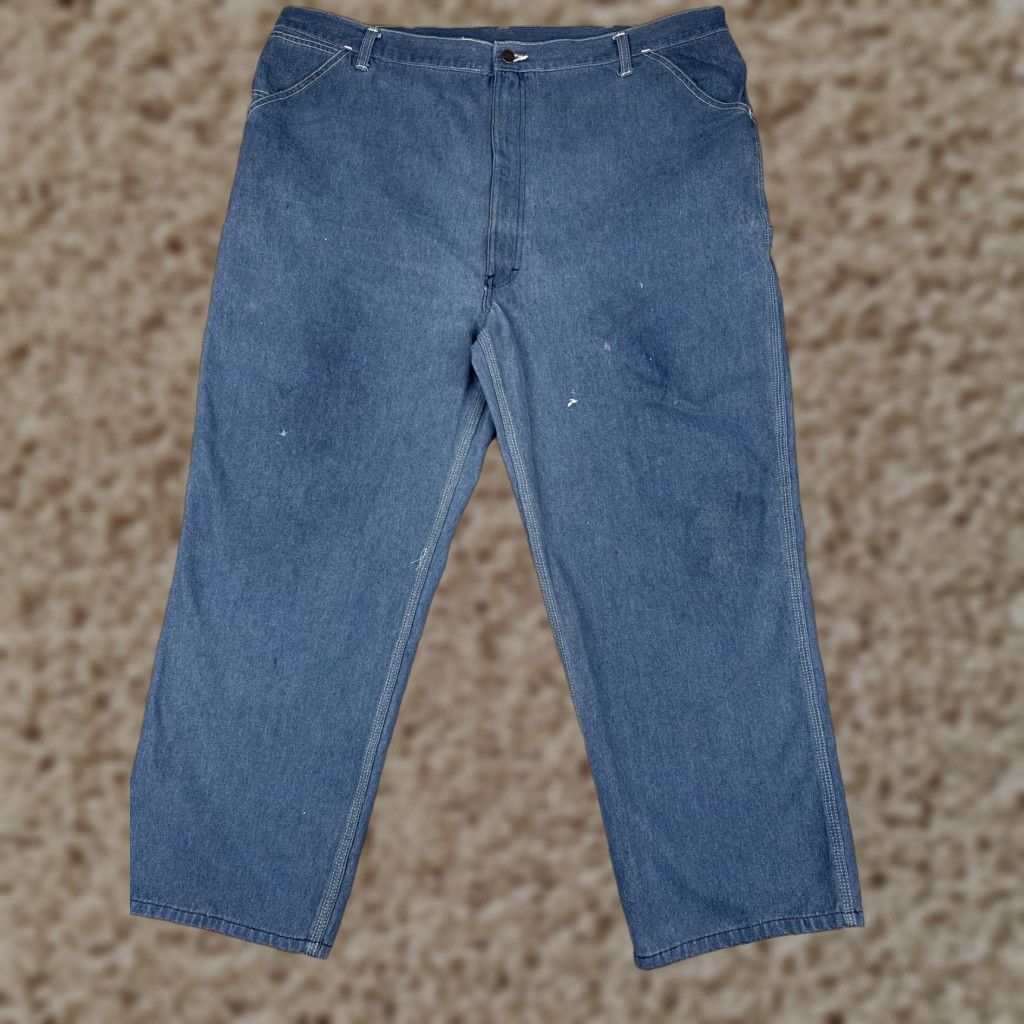 Vintage VINTAGE Roebucks Carpenter Jeans Mens 46x30 Blue Denim Workwear Hammer Loop Regular 5-Pocket Design Jeans Mens Boys Girls Size US 30 / EU 46 - 1 Thumbnail