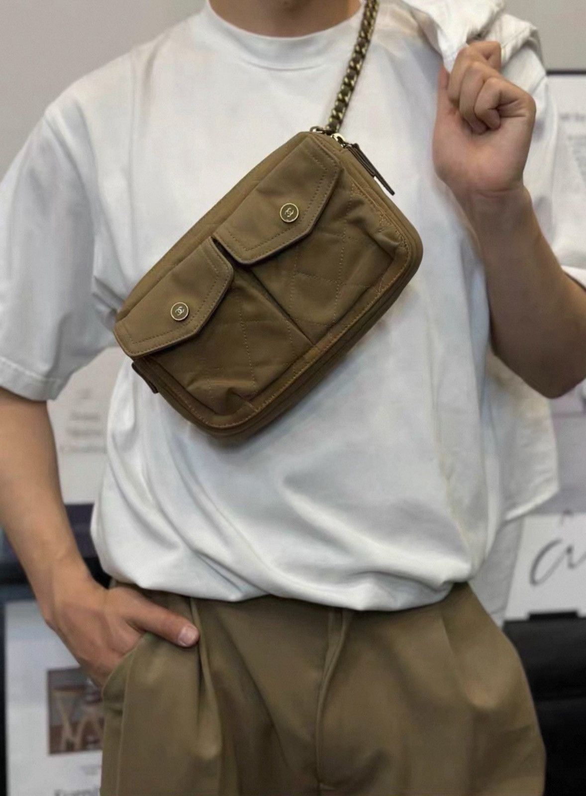 Chanel 20C Cruise Collection Belted Khaki Green / Brown Waist Bag Size ONE SIZE - 2 Thumbnail