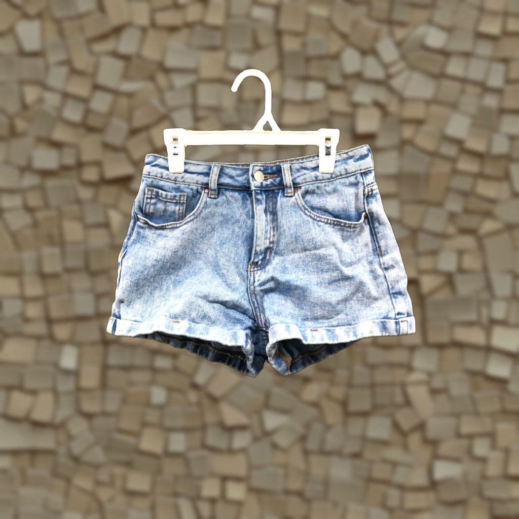 Pacsun PacSun Shorts Womens Size 25 Mid Rise Dark Wash Blue Denim Jean Mom Size 42" / US 20 - 1 Thumbnail
