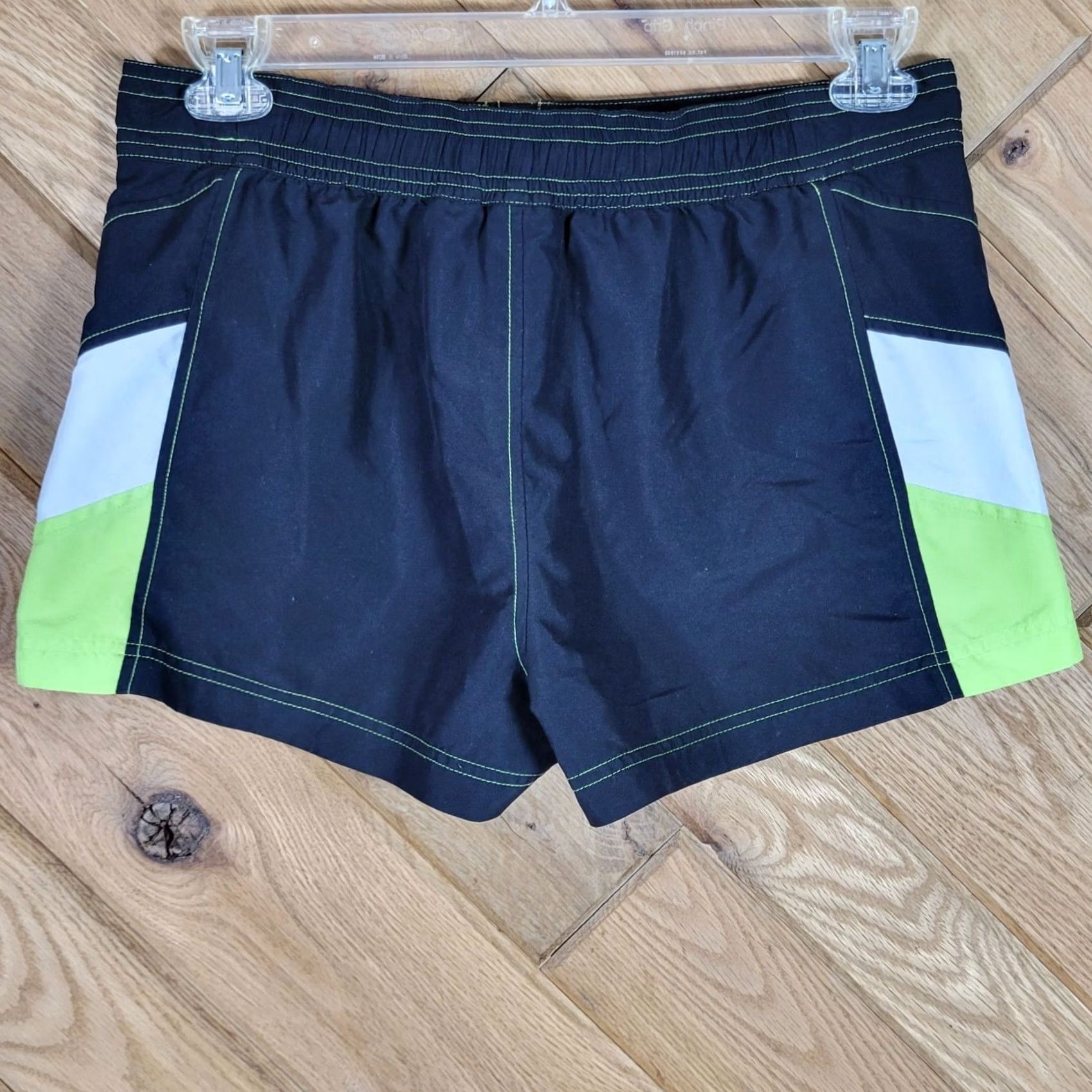 Vintage Energy Zone Womens Athletic Swim Shorts M Black White Neon Green Shorts Athletic Womens M Black White Neon Green Size 32" / US 10 / IT 46 - 4 Thumbnail