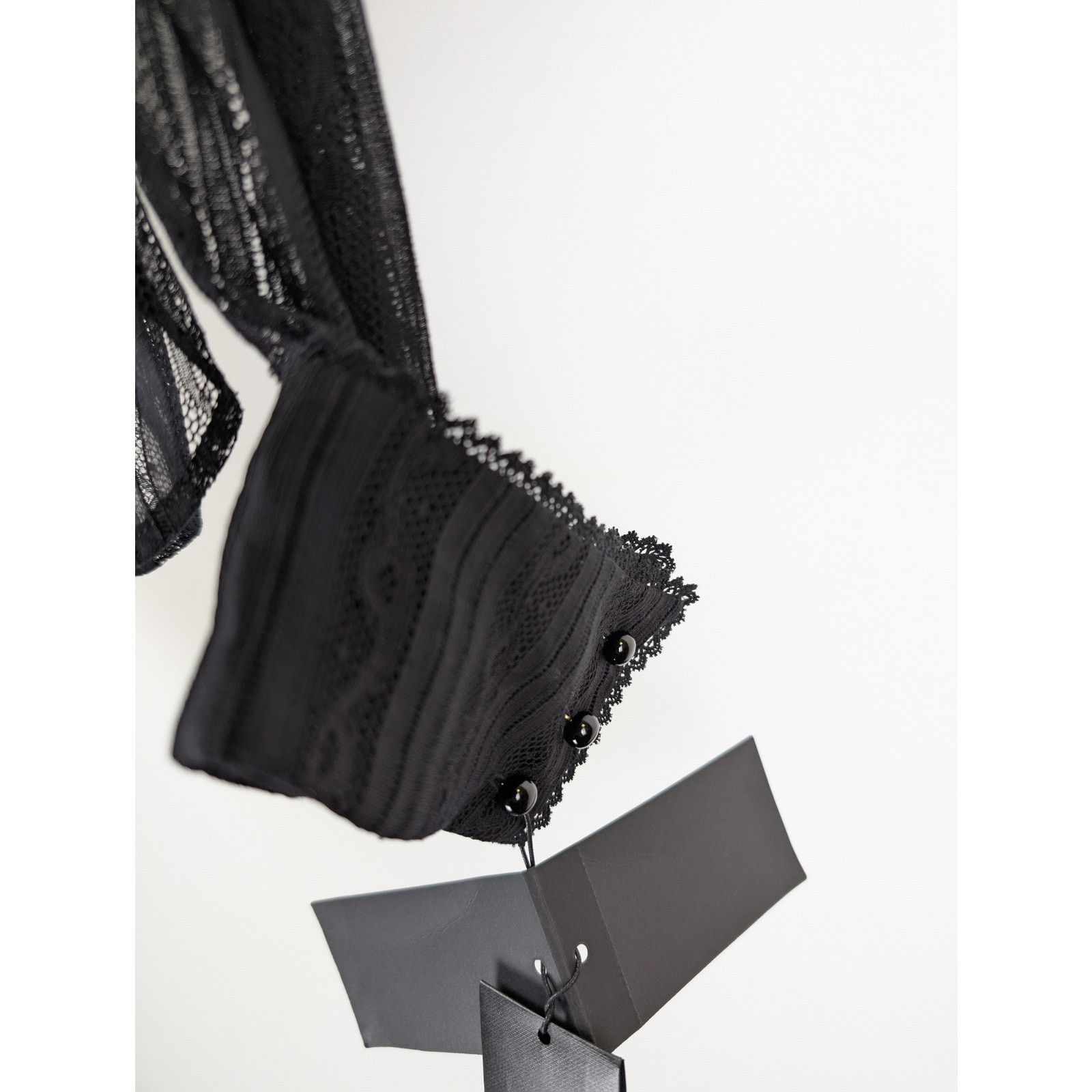 Saint Laurent Paris o1rshd1 Chemise Blouse Femme Dentelle Galon Shirt in Black Size US M / EU 48-50 / 2 - 7 Thumbnail