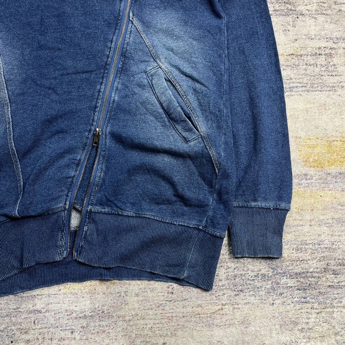 Japanese Brand Heaven and Earth indigo asymmetrical biker zip hoodie Size US M / EU 48-50 / 2 - 7 Thumbnail