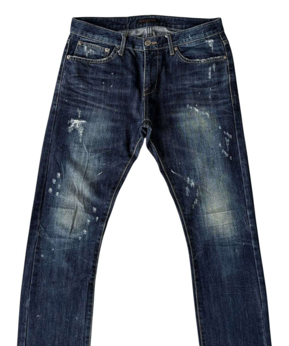 Hysteric Glamour × Japanese Brand Vintage Premium Denim Dot & Stripe Paul Distressed Slim Jean Size US 33 - 3 Thumbnail
