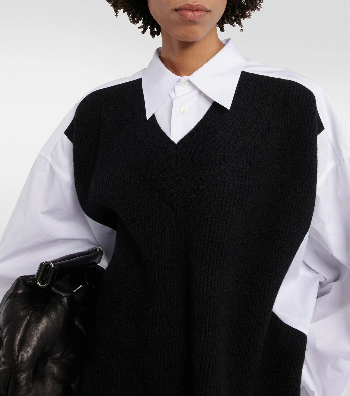 Maison Margiela o1y0625 Midi Dress in Black/White Size XS / US 0-2 / IT 36-38 - 2 Thumbnail