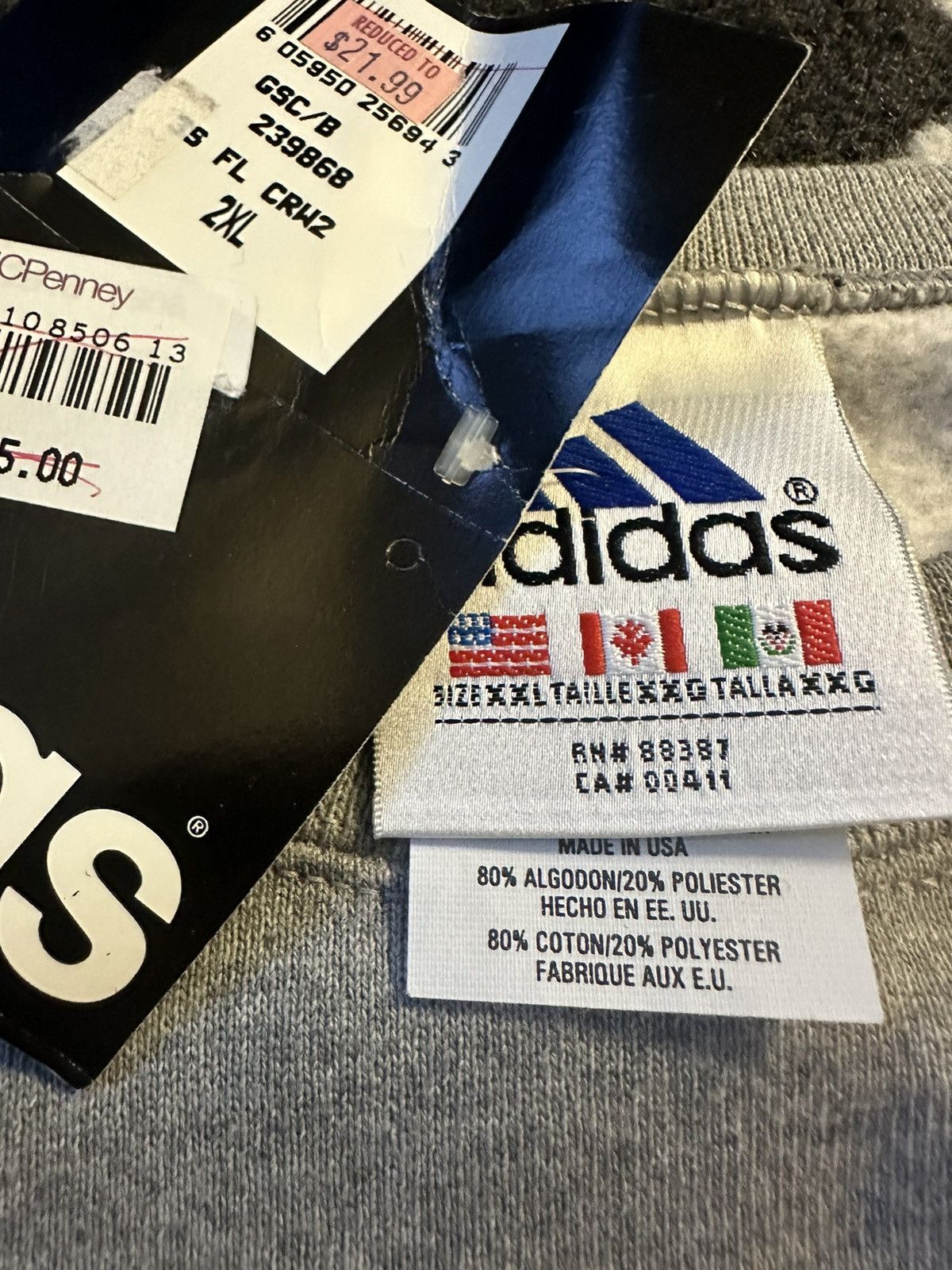 Adidas × Vintage Vintage adidas striped logo crewneck NWT Size US XXL / EU 58 / 5 - 3 Thumbnail
