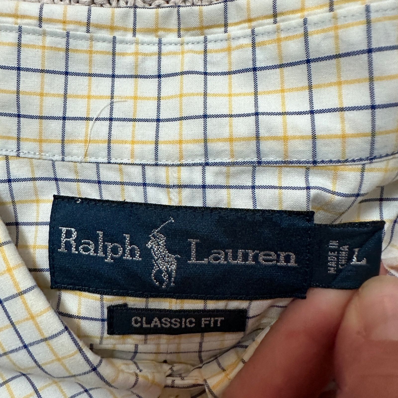 Ralph Lauren Ralph Lauren yellow and navy plaid classic fit button down Size US L / EU 52-54 / 3 - 5 Thumbnail
