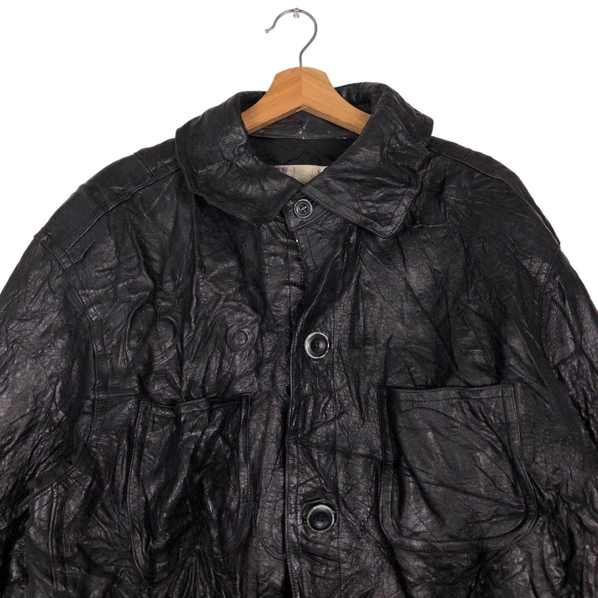 Japanese Brand 🔥Vtg Biker Leather Jacket Jun Men Issey Miyake Japan Made Size US M / EU 48-50 / 2 - 3 Thumbnail