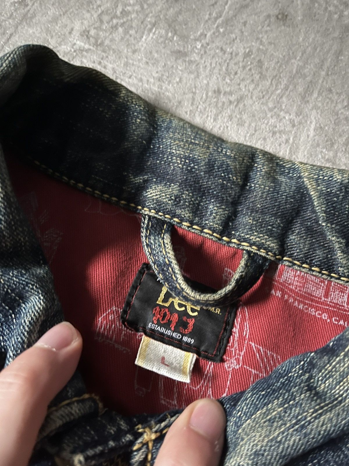 Lee Lee 100 J denim jacket navy very rare 70s Size US L / EU 52-54 / 3 - 14 Thumbnail
