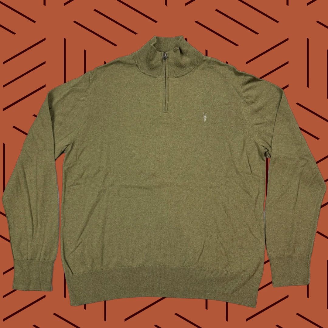 Allsaints ALL SAINTS Wool Funnel Neck Sweater Pullover Ramskull Green XXL Knit Mens Size US XXL / EU 58 / 5 - 1 Thumbnail