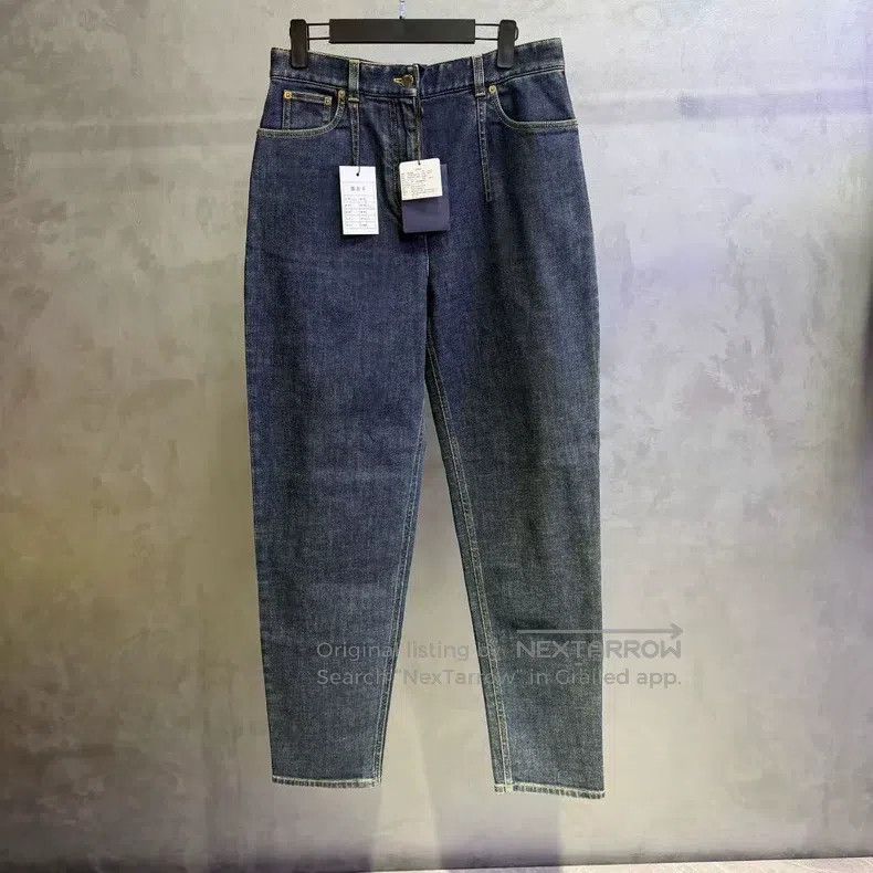 Louis Vuitton Louis Vuitton Blue solid high-rise tapered jeans Size US 40 / EU 56 - 1 Thumbnail