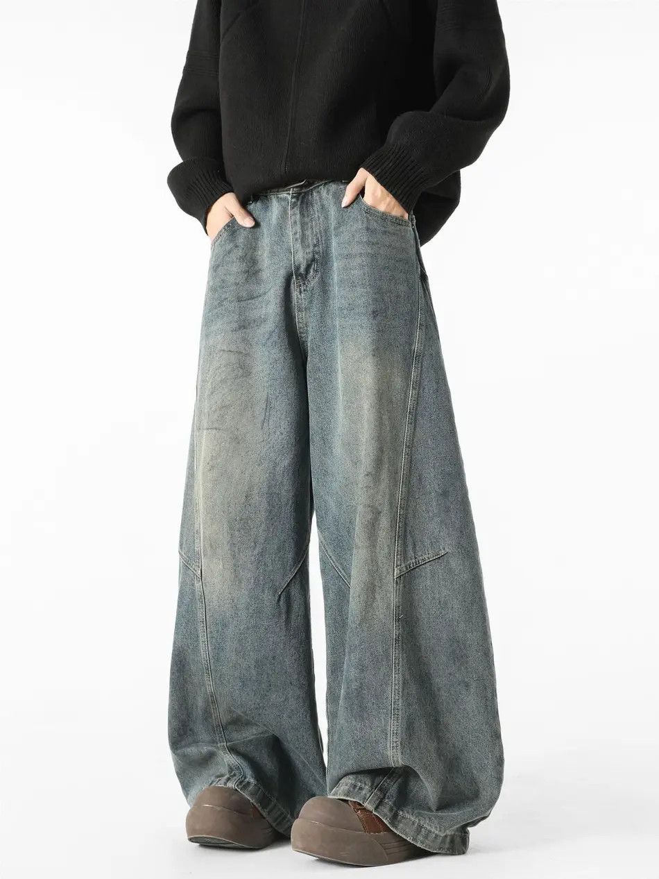 Japanese Brand × Jean Retro loose straight leg wide leg jeans Size US 32 / EU 48 - 1 Thumbnail