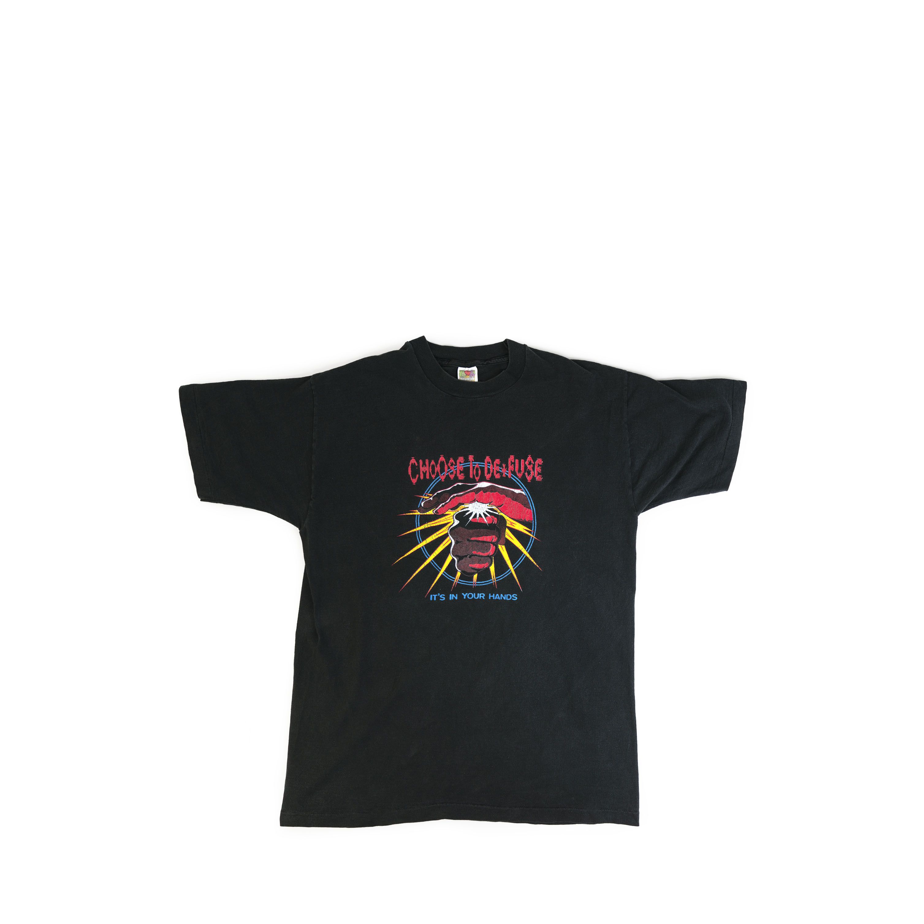 Vintage Vintage 1990's Choose To Defuse Tee Shirt Size US XL / EU 56 / 4 - 1 Thumbnail