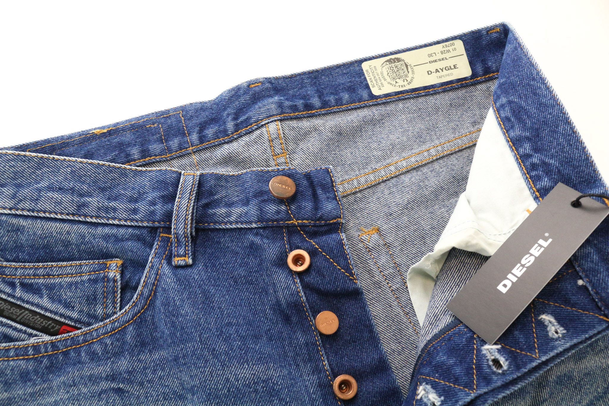 Diesel D-AYGLE 0076Y W28/L30 Blue Tapered Jeans 74360 Size US 28 / EU 44 - 4 Thumbnail
