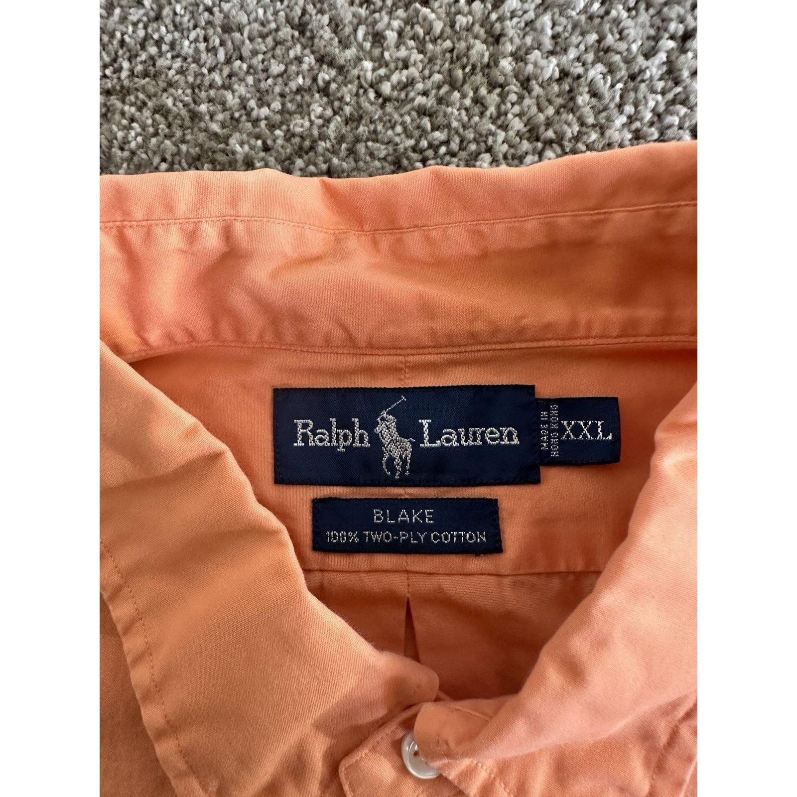 Ralph Lauren Vintage Polo Ralph Lauren Blake Shirt Orange Blue Pony 2XL Size US XXL / EU 58 / 5 - 3 Thumbnail