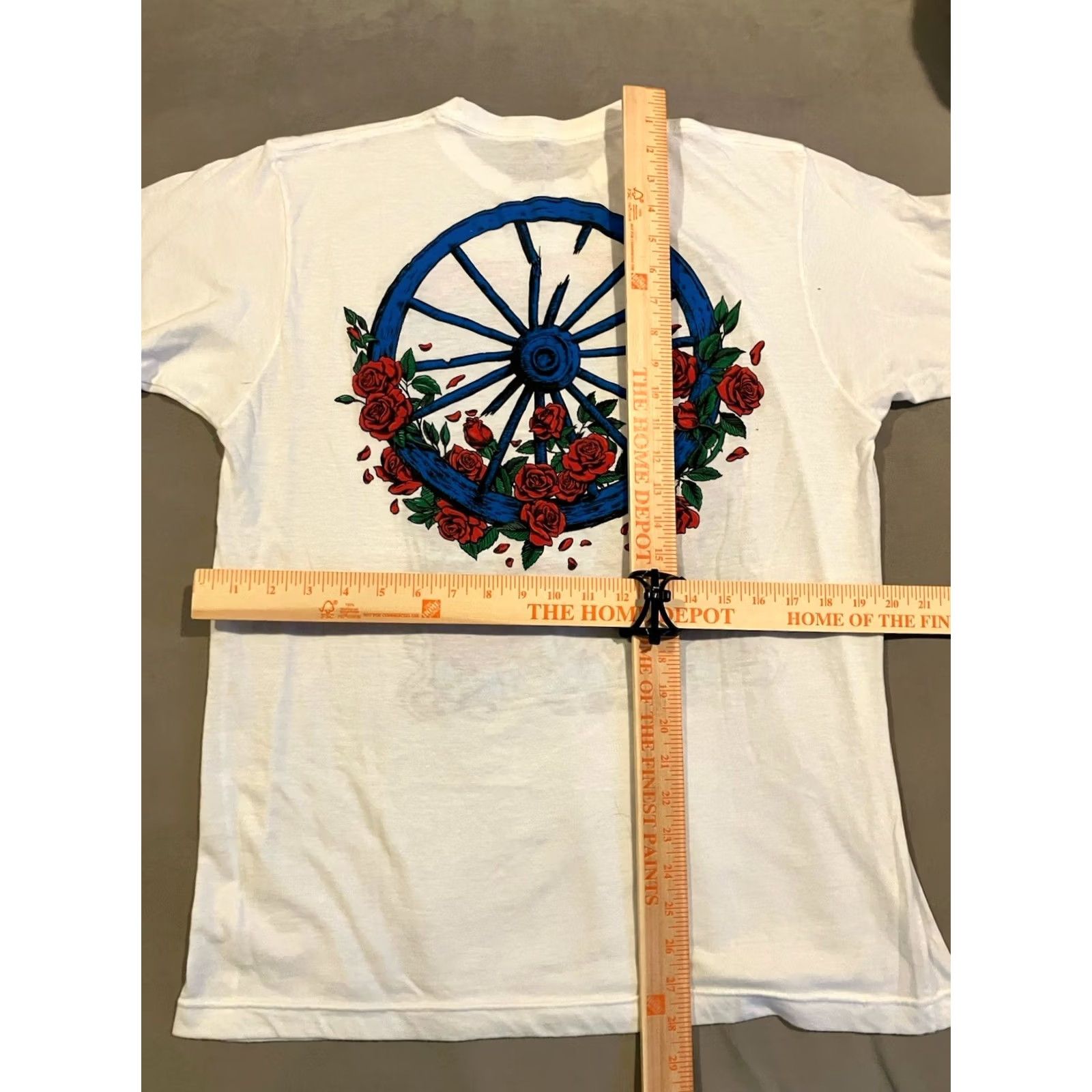 Liquid Blue Liquid Blue Shirt Mens L White WOW Grateful Dead Skull Roses Double Sided Size US L / EU 52-54 / 3 - 5 Thumbnail