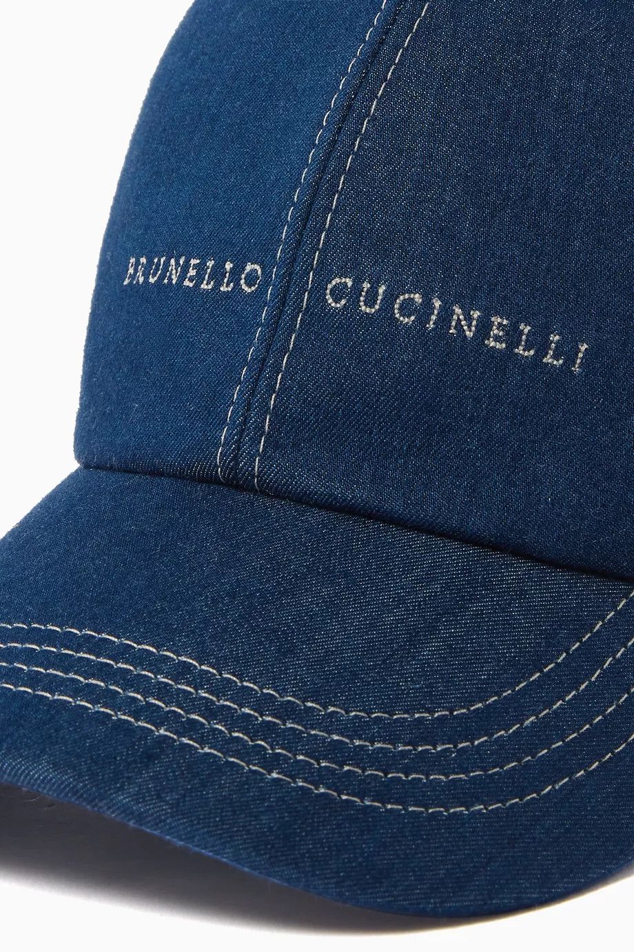 Brunello Cucinelli o1mle0725 Size: M / Embroidered Logo Cap / Hat in Blue Size ONE SIZE - 3 Thumbnail