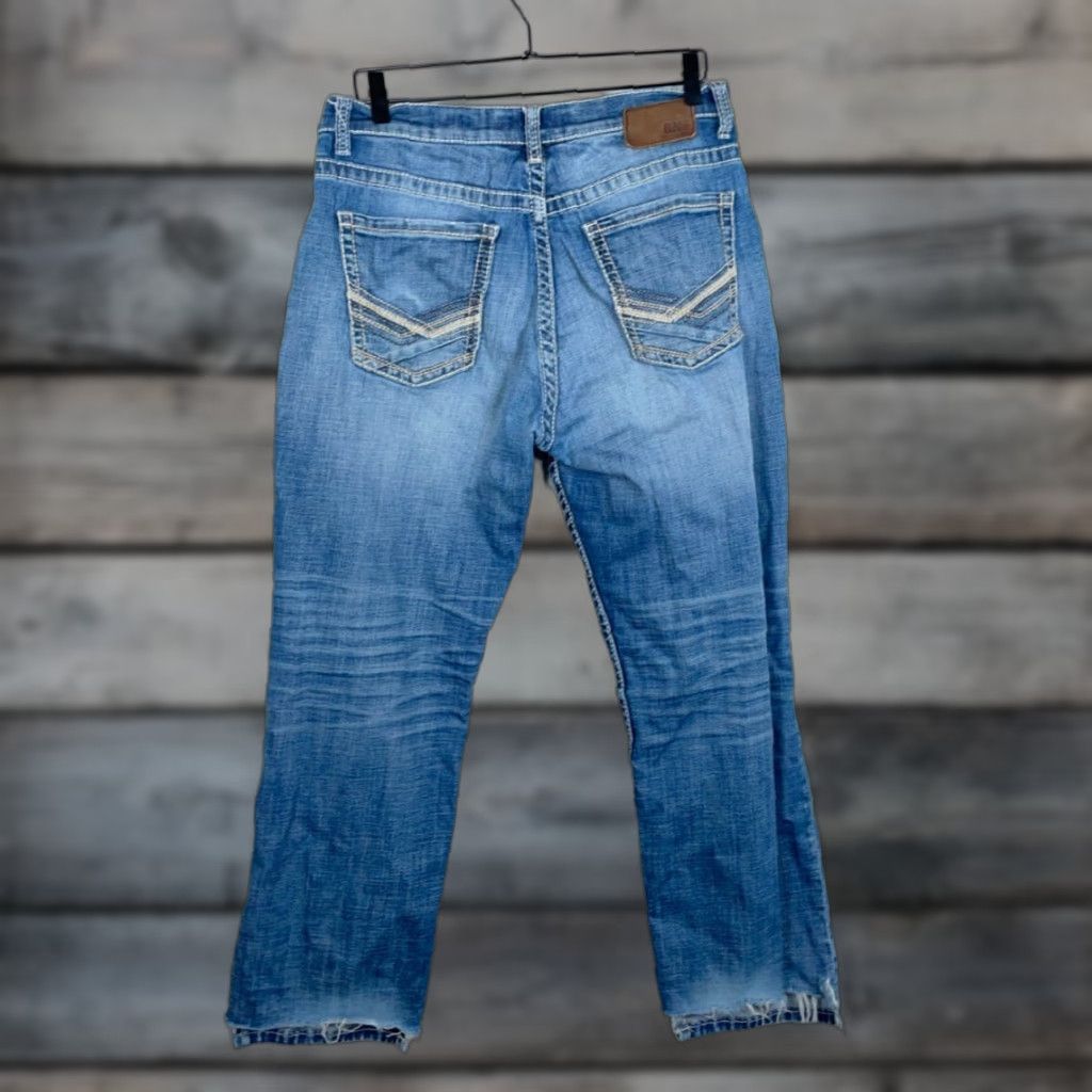 Vintage VINTAGE Buckle Bke Tyler Jeans Straight 33x30 Blue Denim Mid Rise 90s Hipster Grunge Mens Size US 33 - 1 Thumbnail