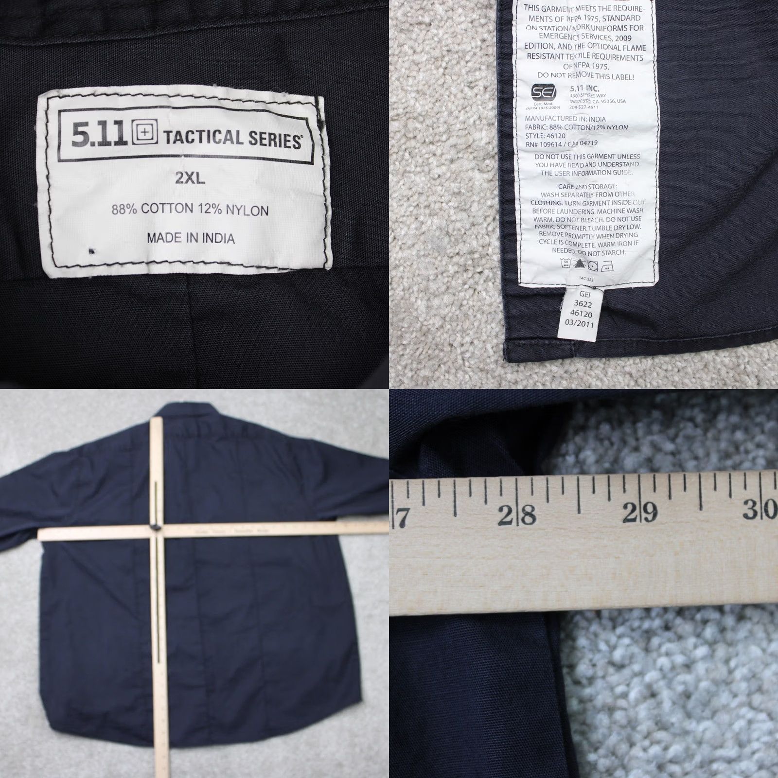 Vintage 5.11 Tactical Shirt Mens 2XL XXL Black FR X3 A-Class Flame Resistant Long Sleeve Shirt Size US XXL / EU 58 / 5 - 8 Thumbnail