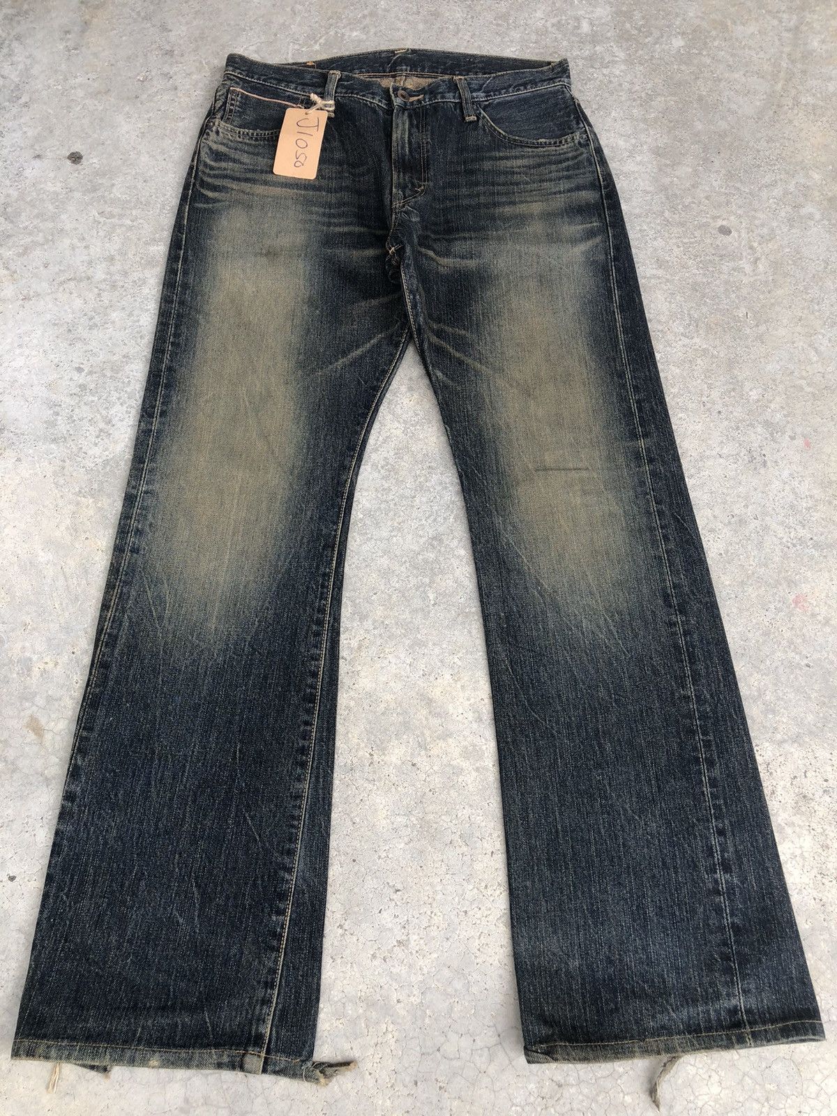 If Six Was Nine Japanese Edwin 505s Flared Jeans Mudwash Distressed Denim Size US 32 / EU 48 - 1 Thumbnail