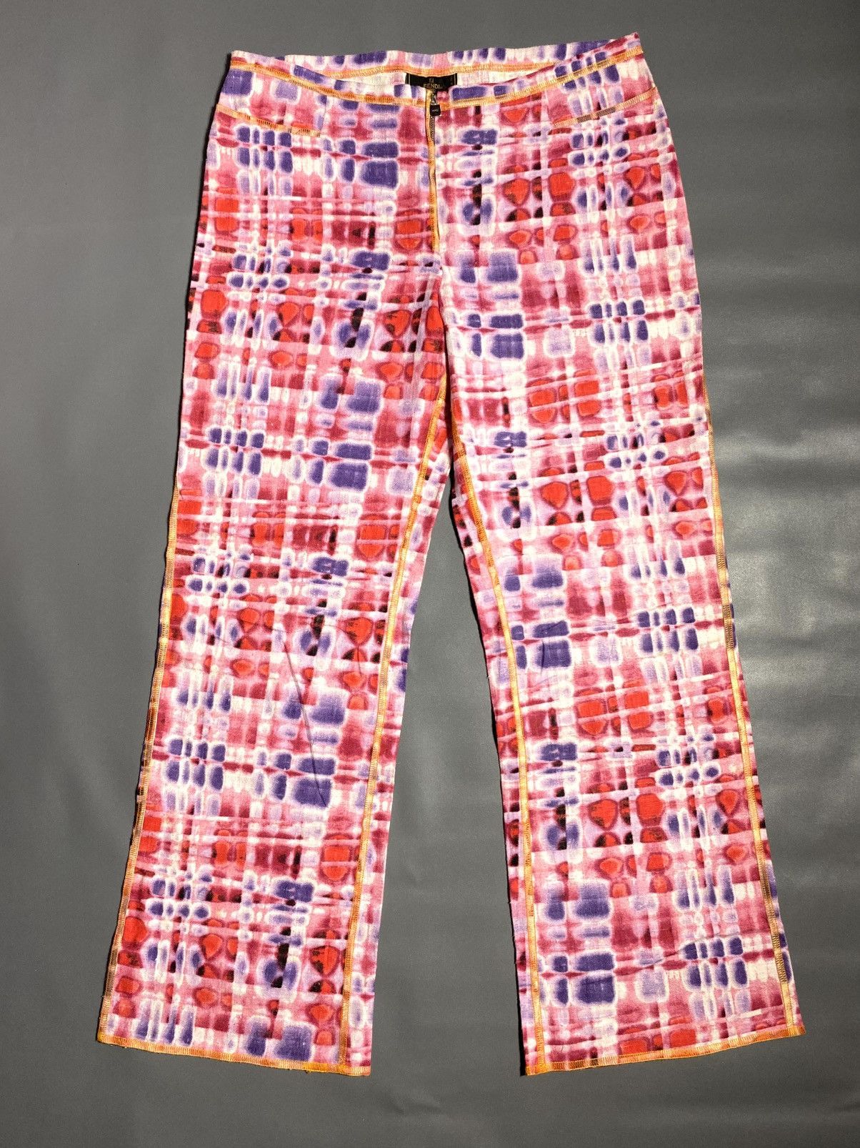 Fendi Vintage FENDI Multi Colour linen Pants Size 32" / US 10 / IT 46 - 1 Thumbnail